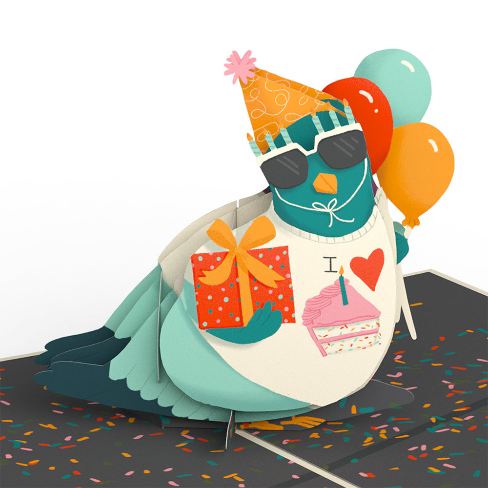 ‘That’s Coo’ Funny Pigeon Birthday Pop-Up Card、mySite、solidvoid