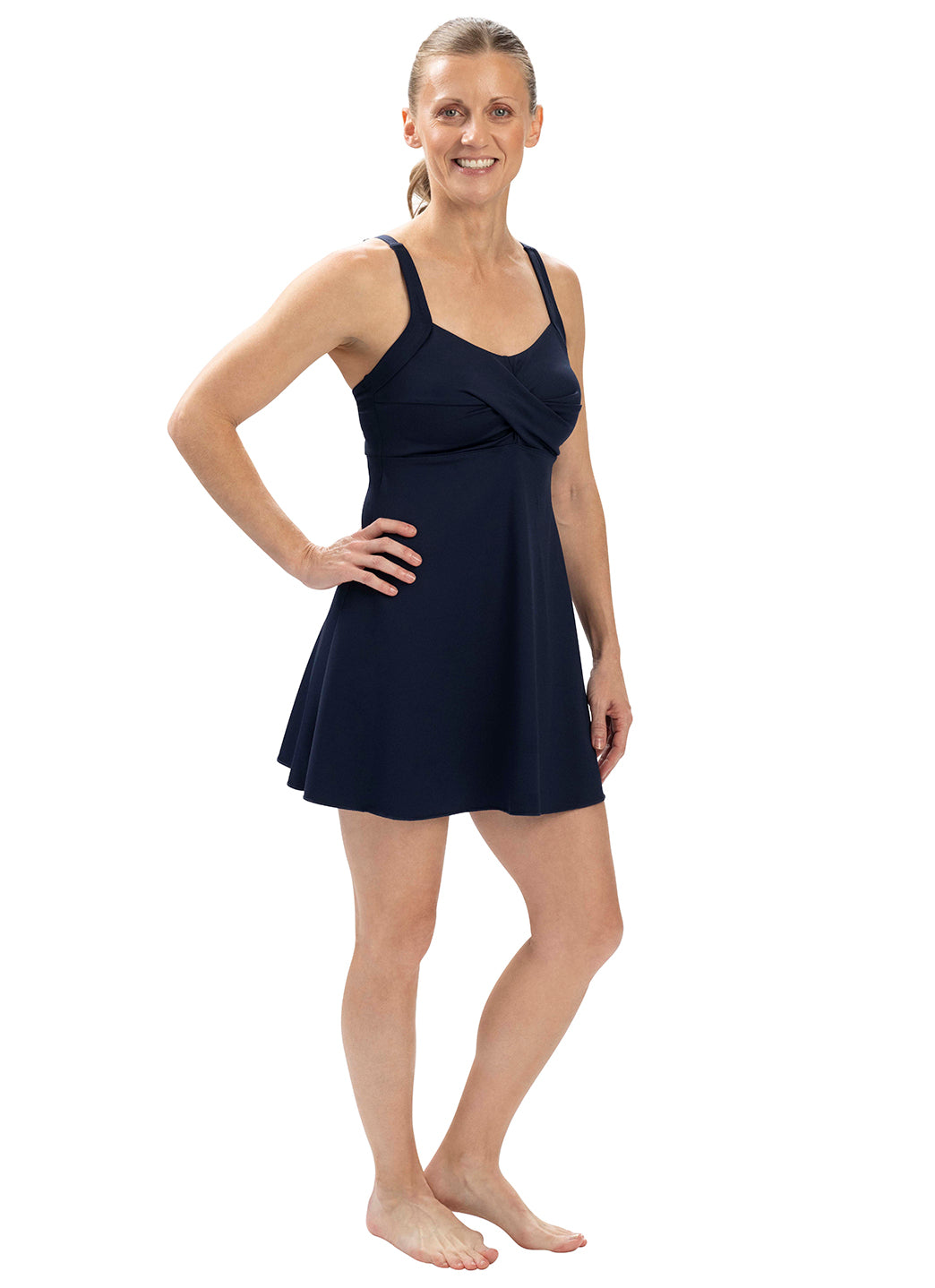 Dolfin Women's Aquashape Solid Deep Scoop Swim Dress、mySite、noshort