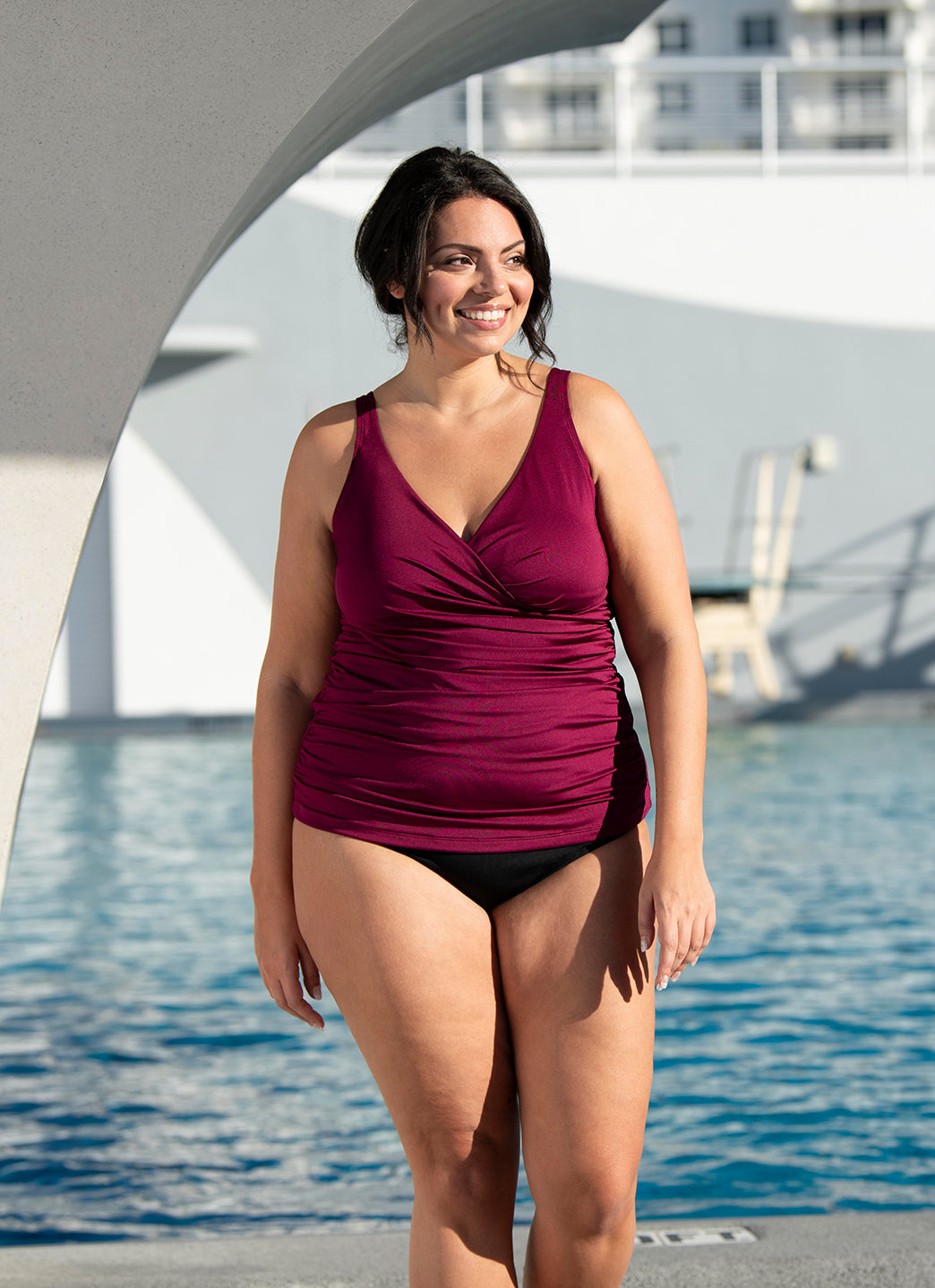 Dolfin Aquashape Women's Wrap Tankini Swimsuit Top、mySite、noshort