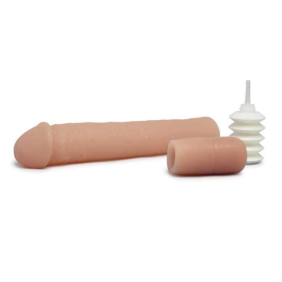 Real Skin Penis Extension Sleeve 9 Inch Tan Cock Sheath by Healthy Vibes、mySite、bottomscart