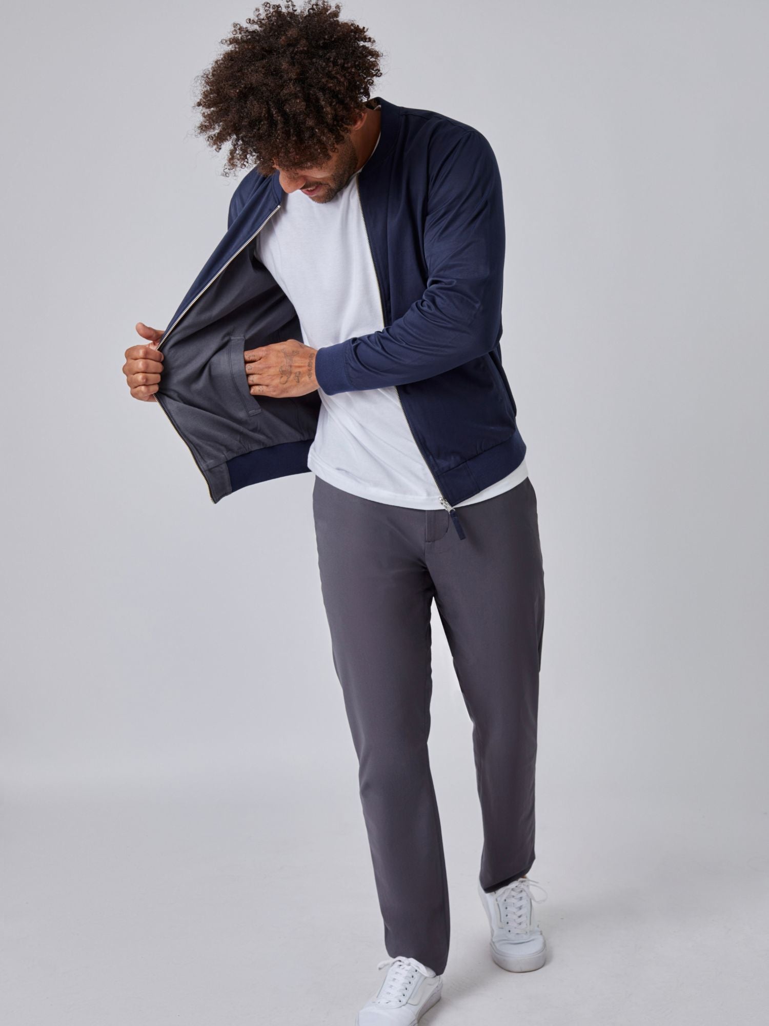  Navy + Charcoal Reversible Bomber Jacket、mySite、ghnorth