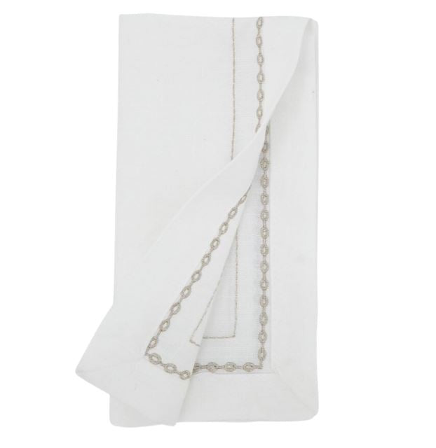  Embroidered Chainlink Napkin 4 Pack、mySite、elrpsem3k