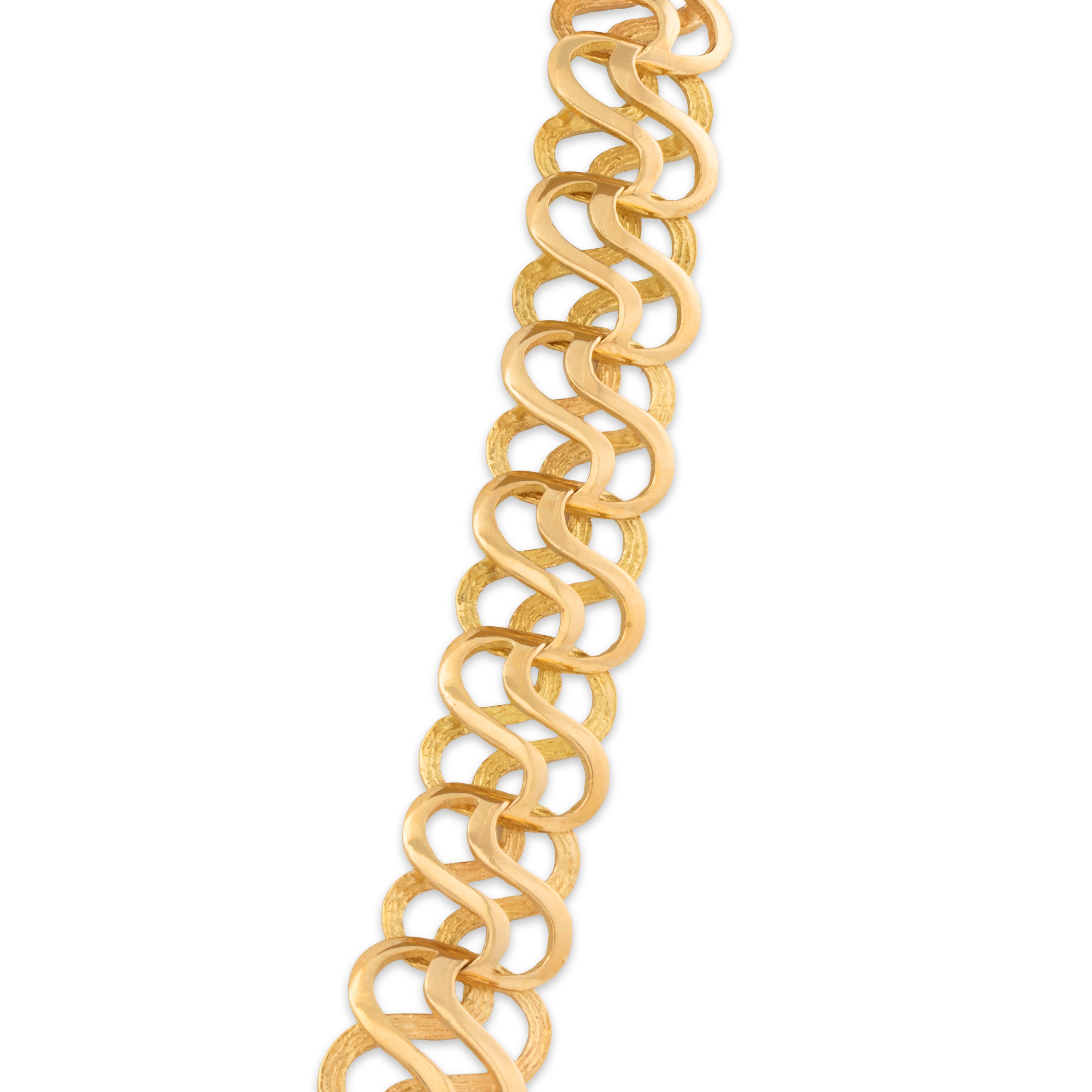 Vintage Heavy Italian 18k Yellow Gold Incredible Interlocking Links Necklace 16.75、mySite、hinf8tx79