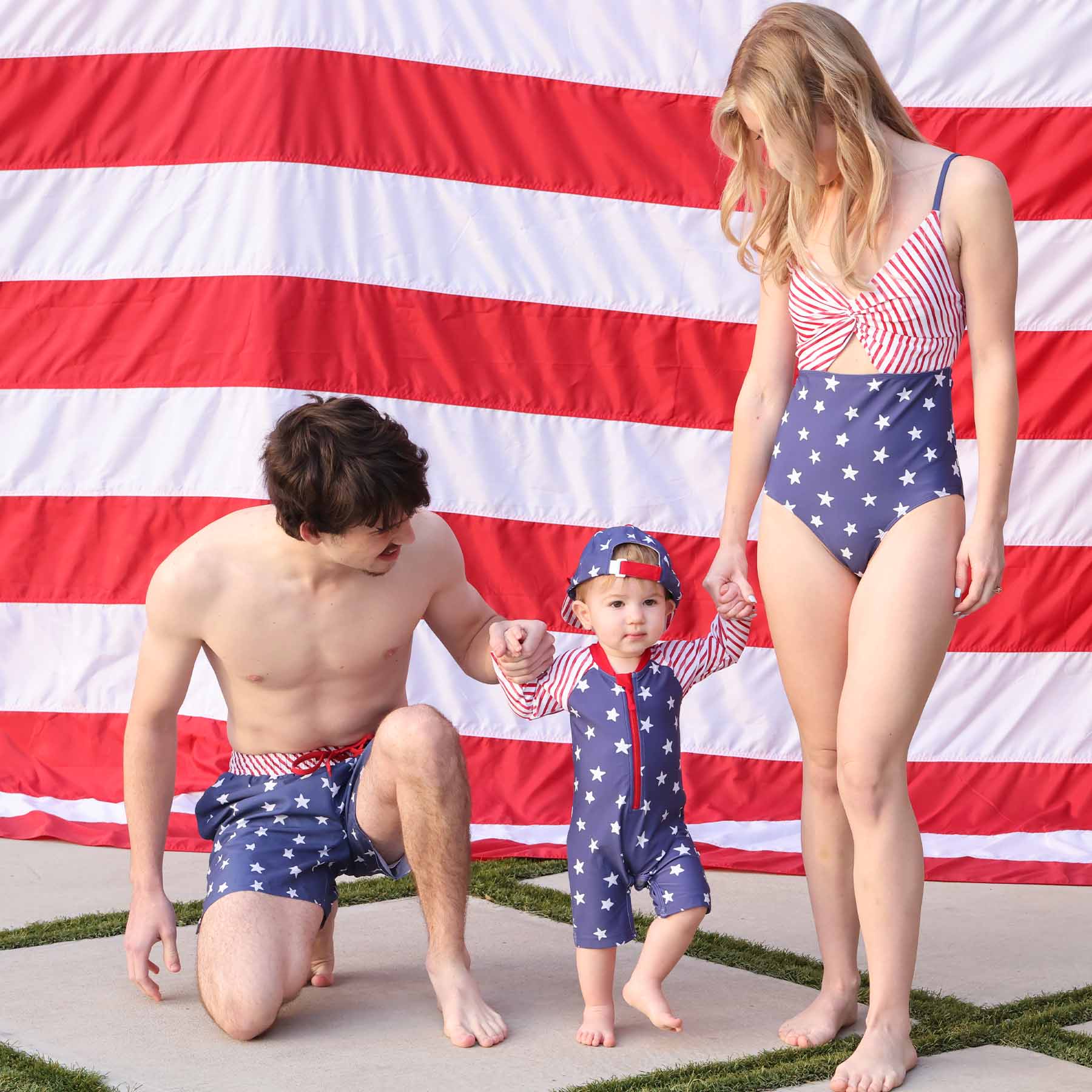  Women's Ruched Cutout One-Piece Swimsuit | Star-Spangled Summer、mySite、layawaytickets