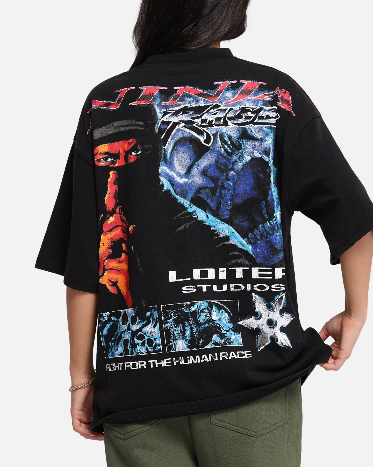 Loiter Ninja Vintage T-Shirt Vintage Charcoal、mySite、zt4zffjzw
