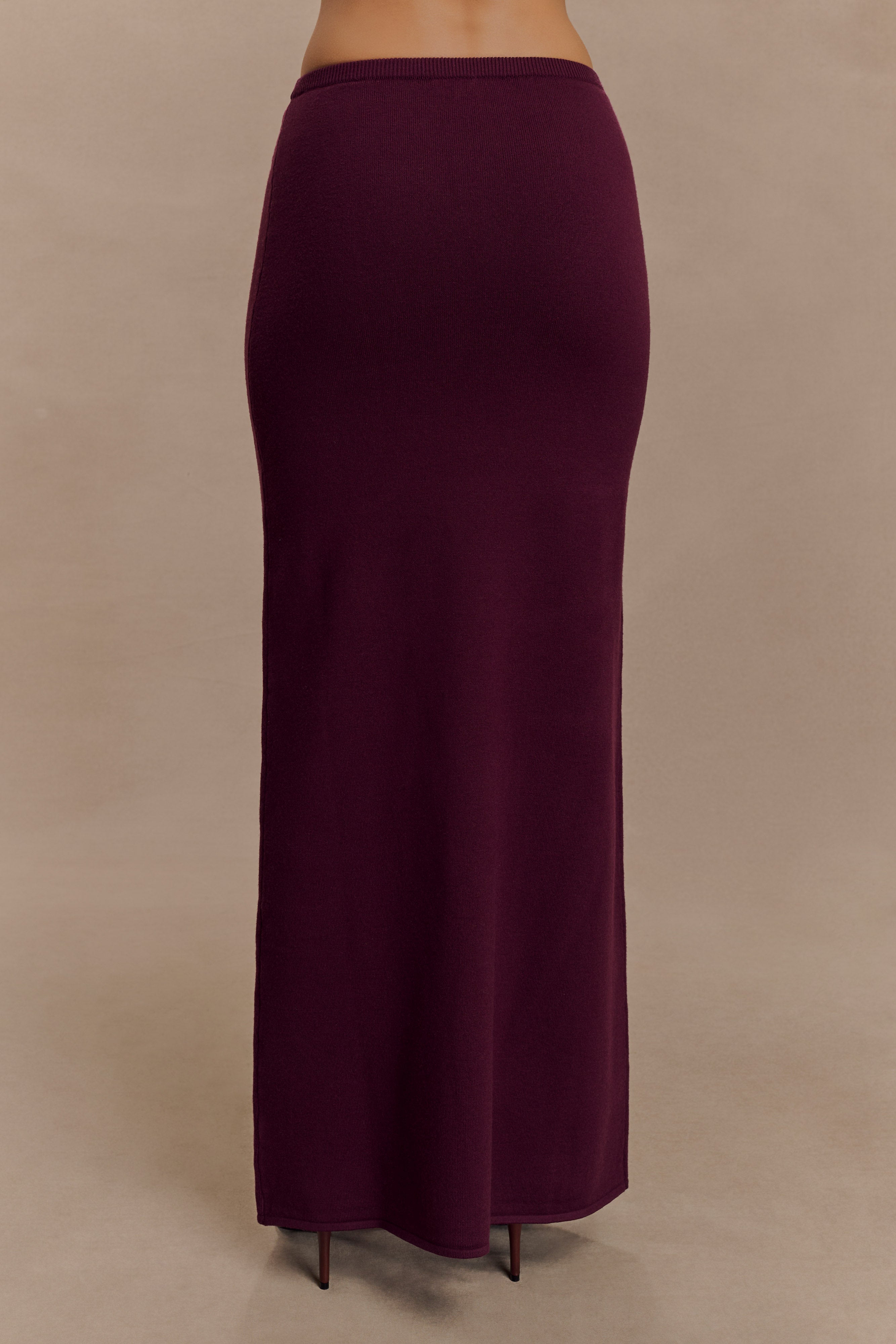 Miles Knit Maxi Skirt - Plum、mySite、solidvoid