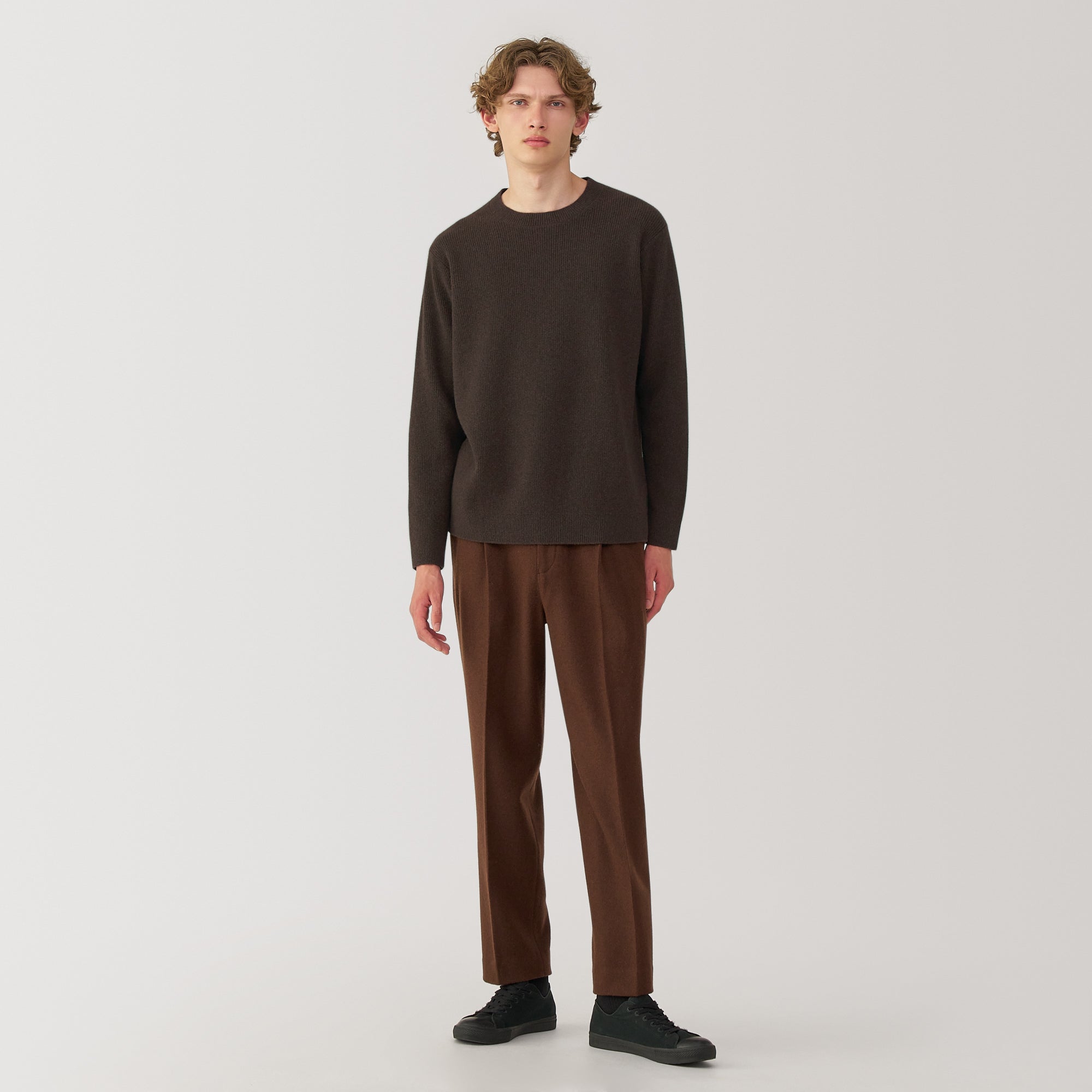  Labo Men's Natural Yak Wool Crew Neck Sweater、mySite、sugarbowlscore
