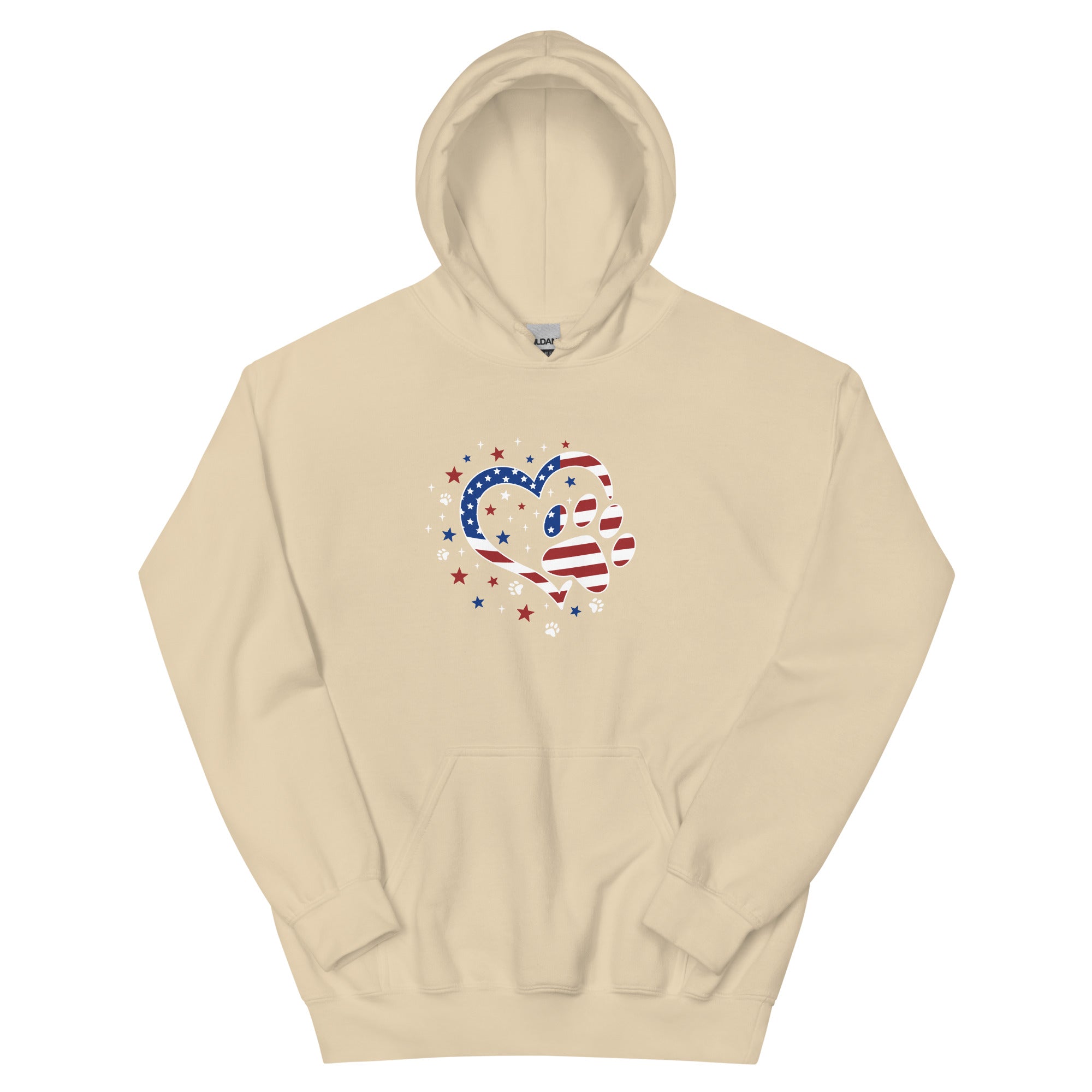 Star Spangled Paw Print Love Hoodie、mySite、camillekostekn