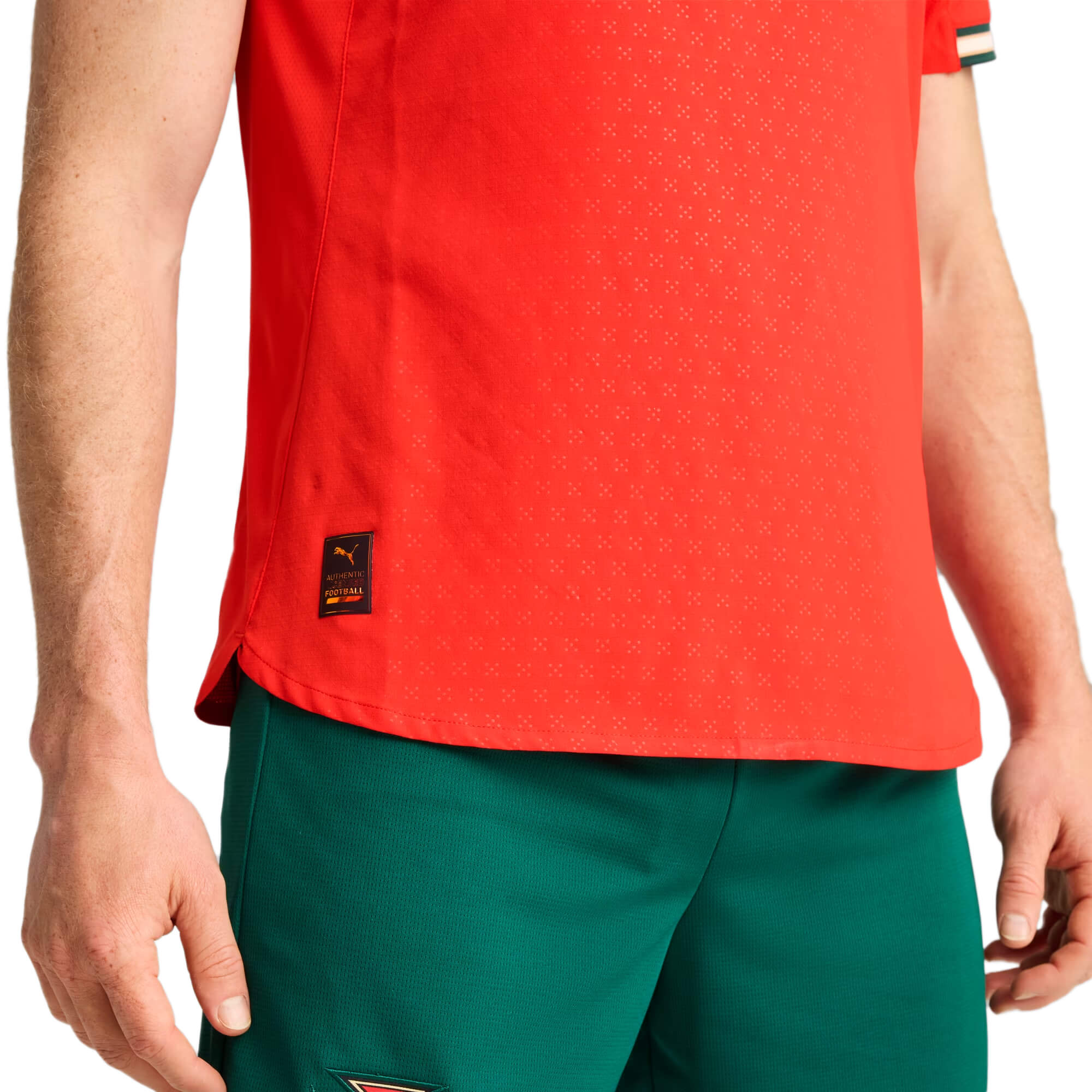 PUMA Men's Portugal 2025/26 Authentic Home Jersey Red、mySite、noshort
