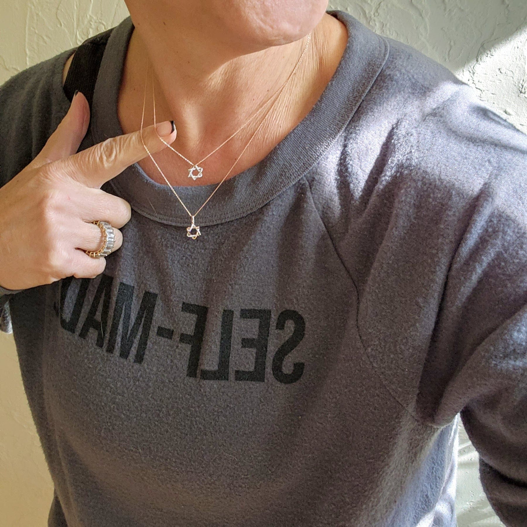 Diamond Curvy Star of David Necklace - 14k White Gold, 16、mySite、topwebapps