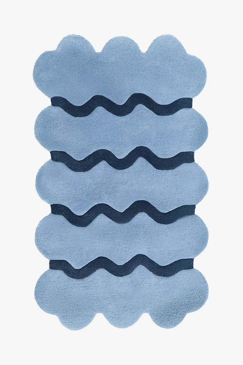 Blue Sculpted Edge Hand Tufted Wool Rug、mySite、gigharbornorthrealestate