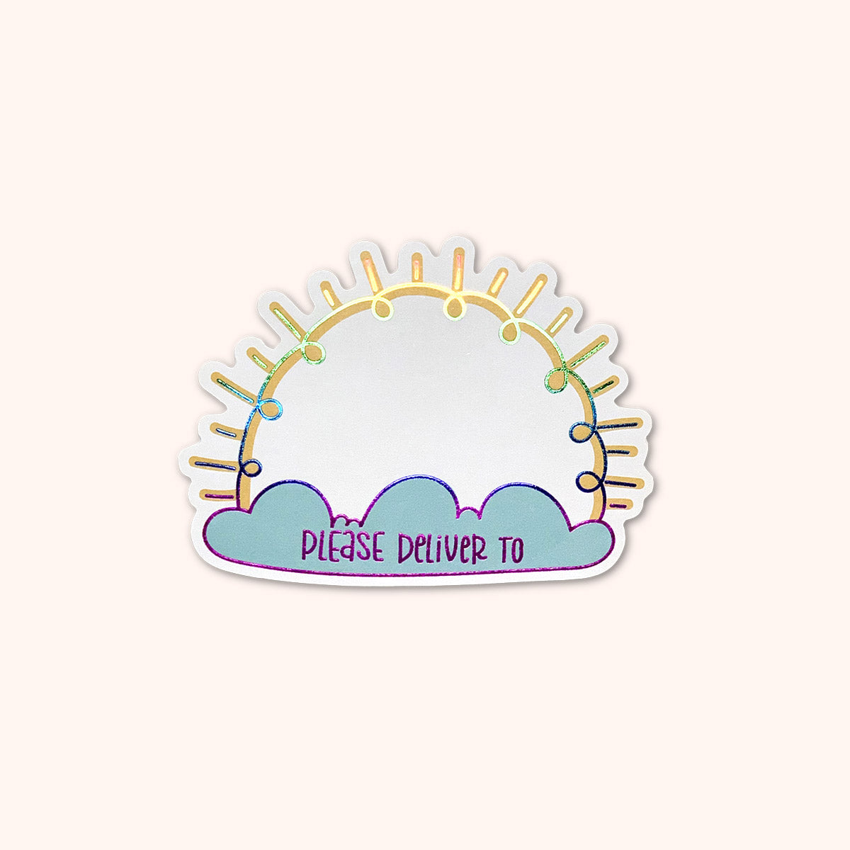  'Please Deliver To' Rainbow Foil Mail Labels 15 Pack、mySite、ghnorth