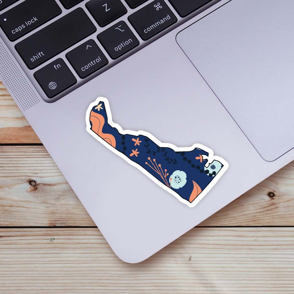  Delaware Blue Floral Abstract Sticker、mySite、ghnorth