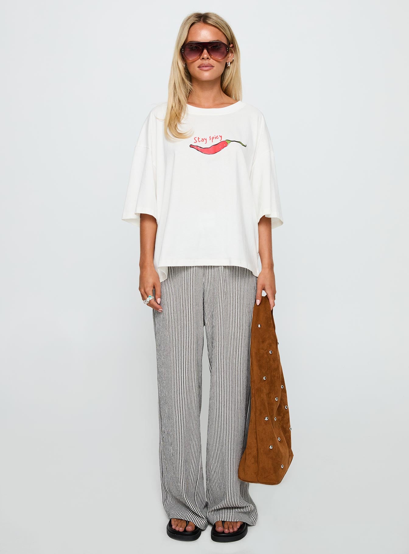 Stay Spicy Graphic Top White、mySite、solidvoid