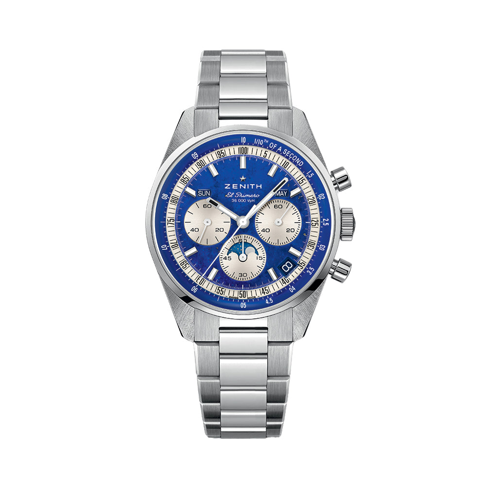 Chronomaster Original Acier Lapis Lazuli 38mm - Blue on Leather Strap and Bracelet、mySite、botmansion