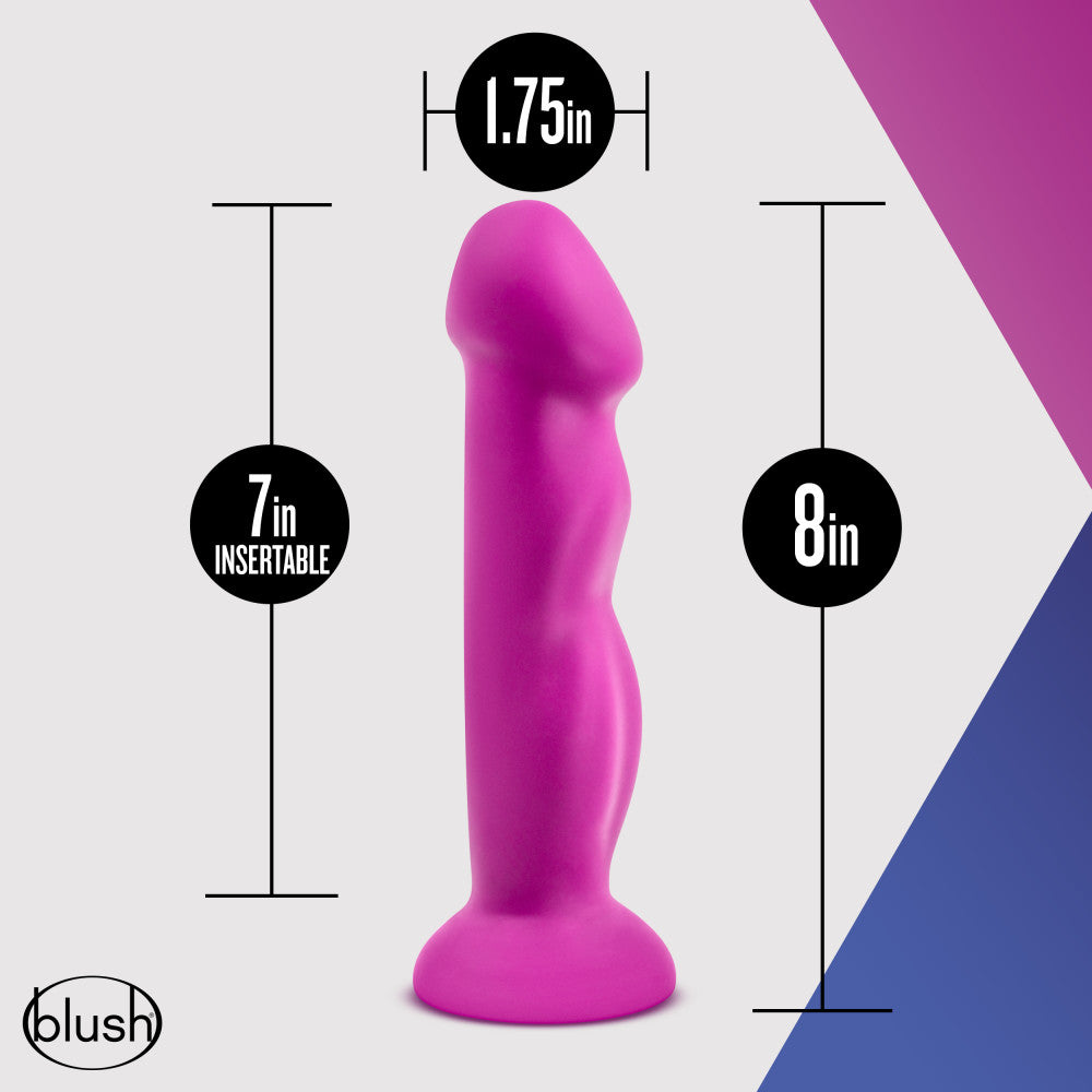 Avant By Blush® | Suko Violet D11: Artisan 8 Inch Curved P-Spot / G-Spot Dildo with Suction Cup Base - Elegantly Made with Smooth Ultrasilk® Purio™ Silicone、mySite、bottomscart