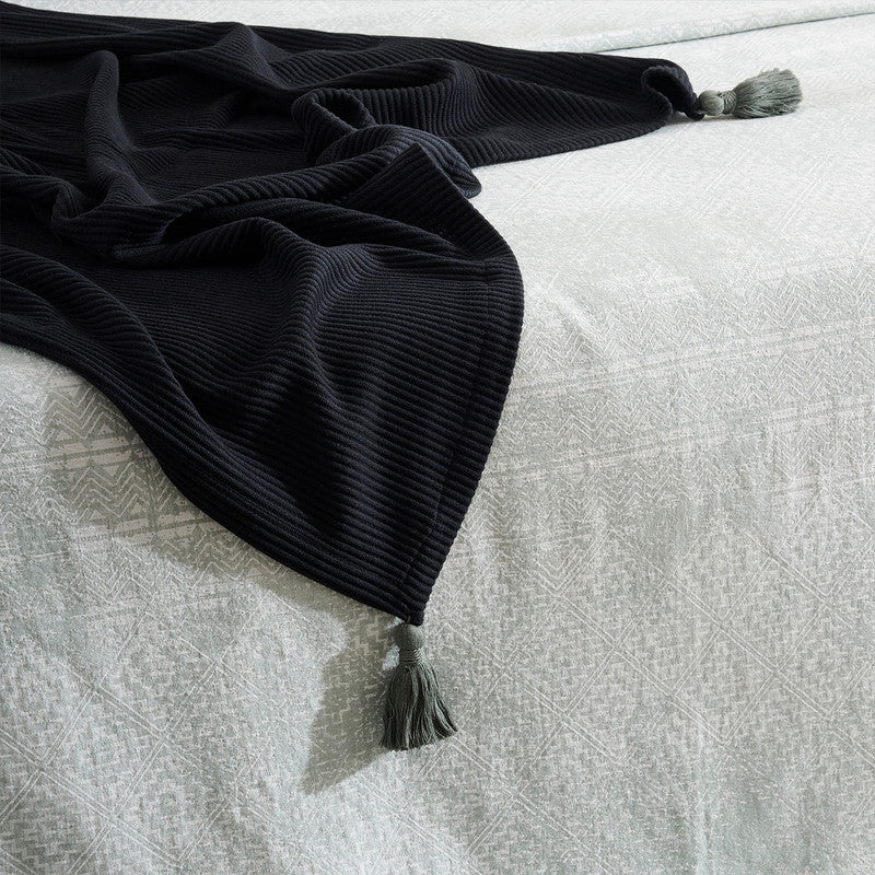 Cotton Bamboo Throw | Cord Rib | Pepper Plum | Seaweed、mySite、camillekostekn