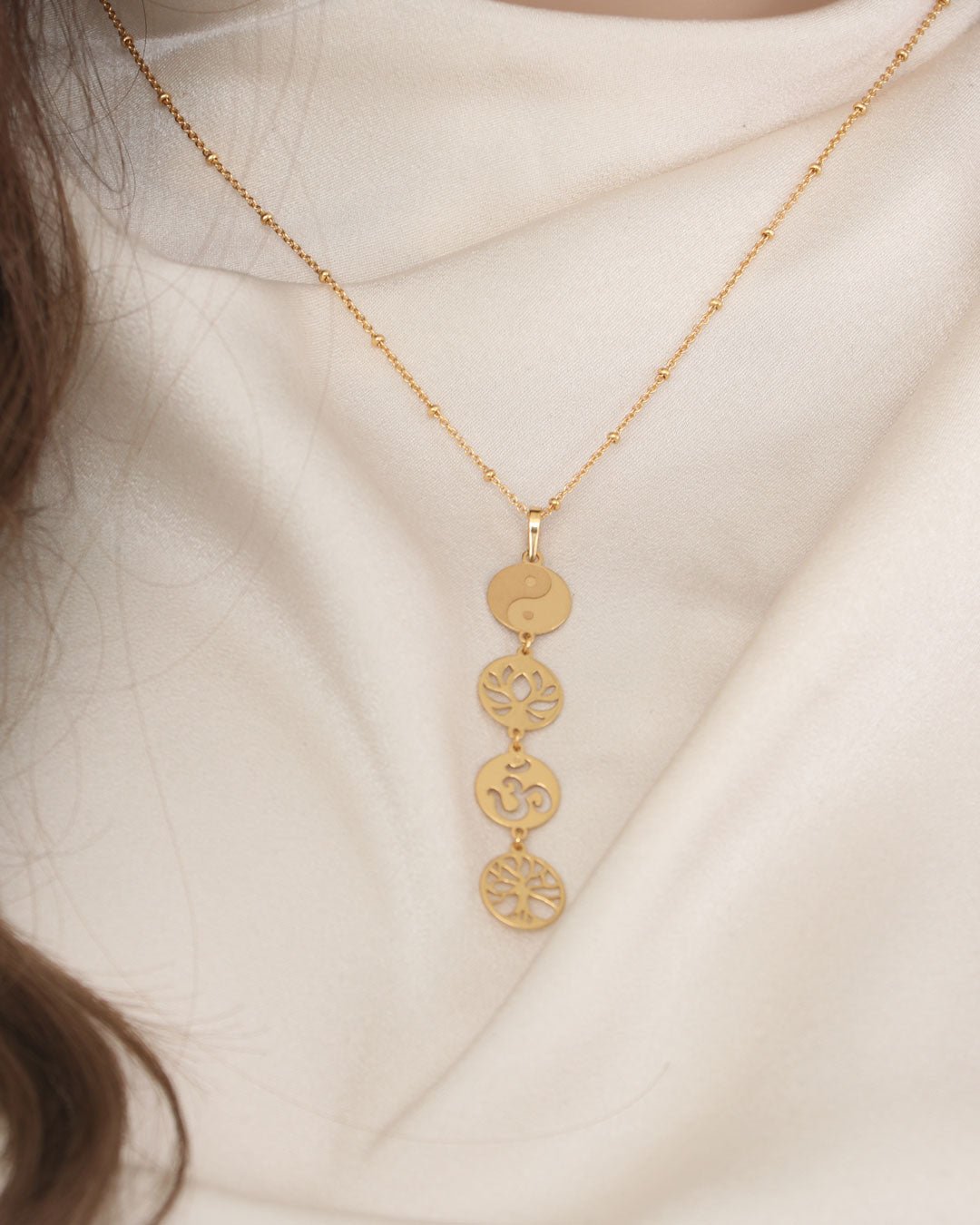 Gold Plated Lotus, Yin Yang, Tree of Life, Om Neckalce、mySite、topwebapps