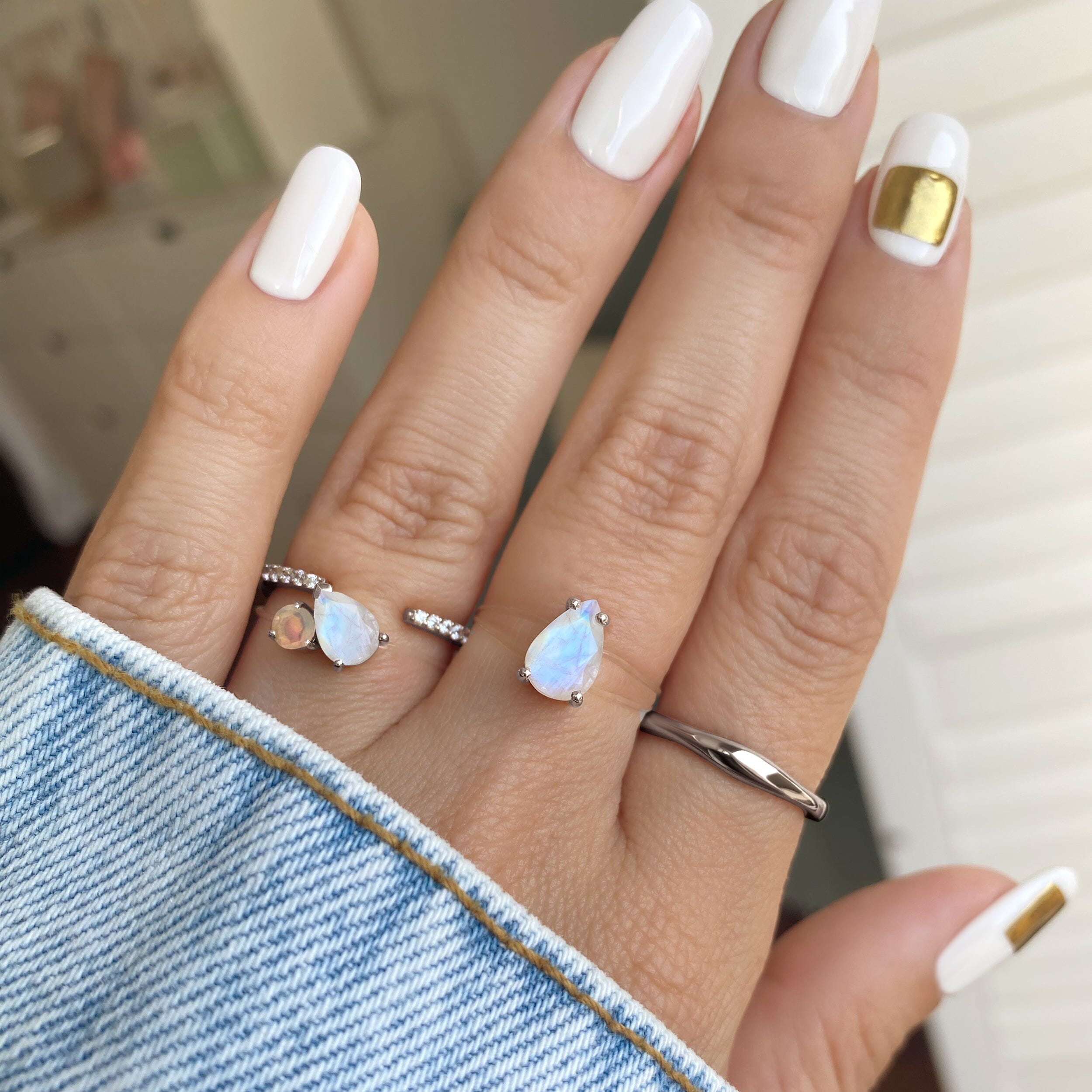 Moonstone & Opal Toi Et Moi & Sway Floating Rings、mySite、hinf8tx79