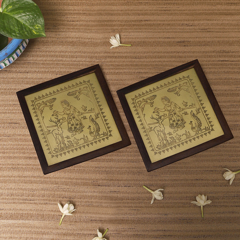 Brass & Wooden Coasters | Shakuntala Design | Set of 2、mySite、camillekostekn
