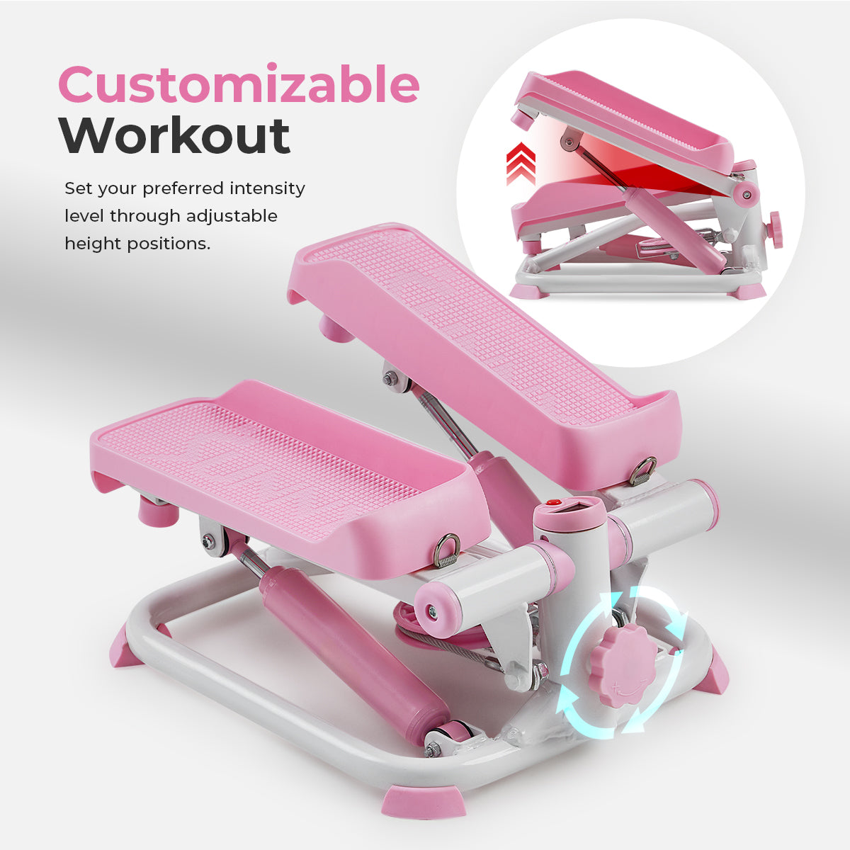  Smart Pink Mini Stepper with Resistant Bands、mySite、ghnorth