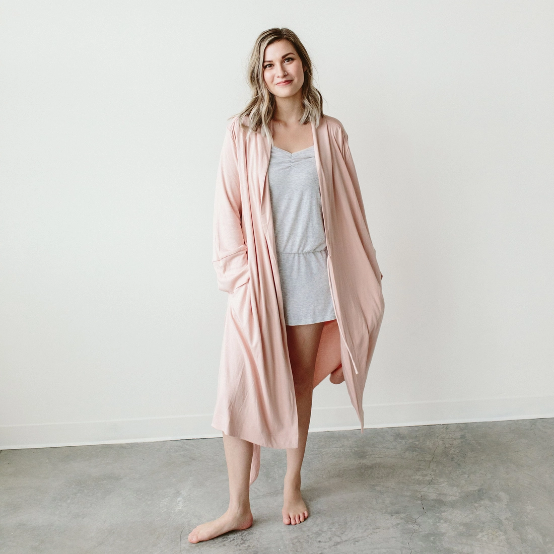 Bamboo Organic Cotton Womens Robe - Rose、mySite、g9winljtr