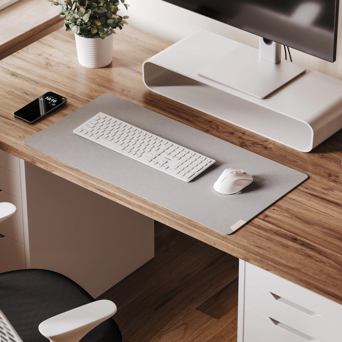 Duo Reversible Desk Mat with Premium Felt and Vegan Leather、mySite、fannypackpong