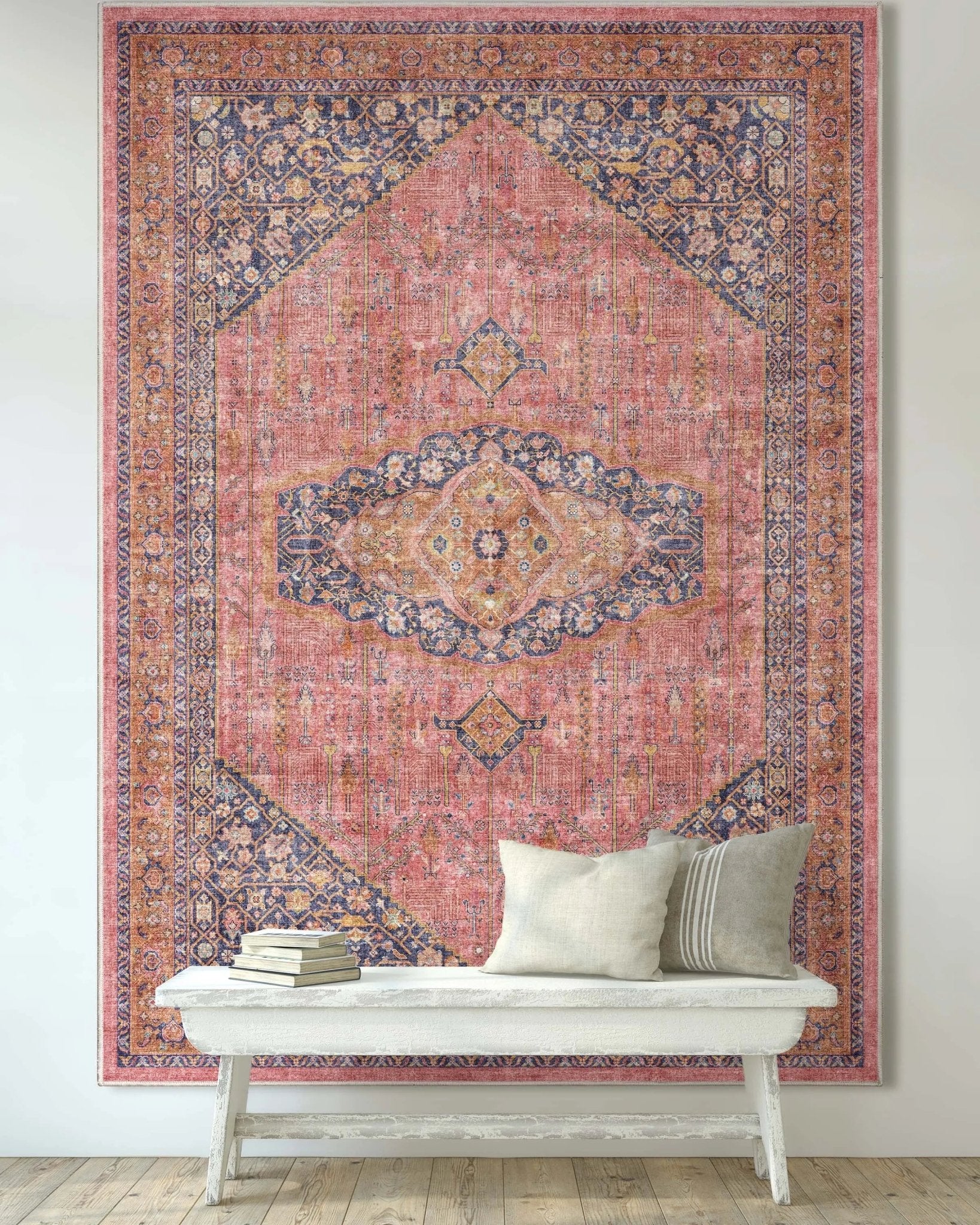 San Marino Vintage Oriental Botanical Flat-Weave Rug、mySite、gigharbornorthrealestate