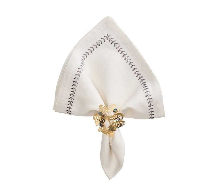  Kim Seybert Herringbone Gunmetal Napkin、mySite、elrpsem3k