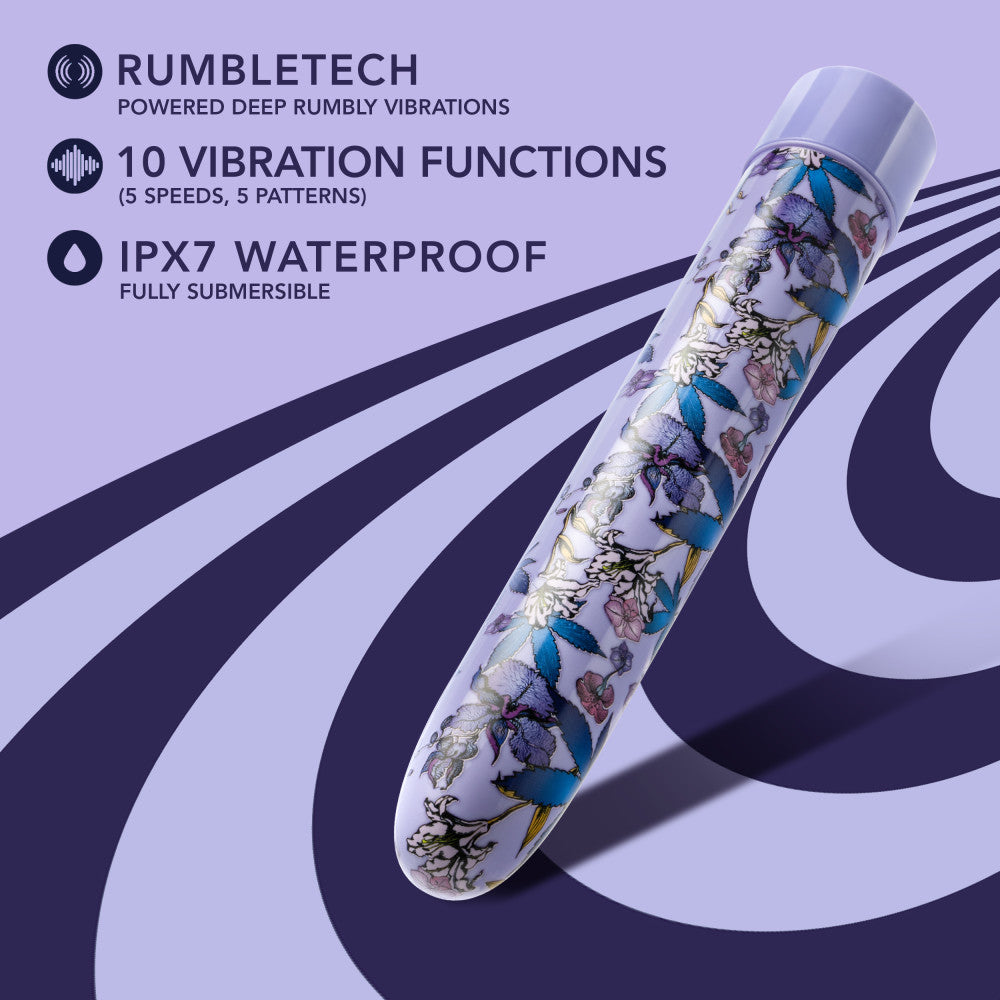 Limited Addiction By Blush® | Floradelic Slimline Purple Vibrator with Powerful RumboTech™ Technology、mySite、bottomscart