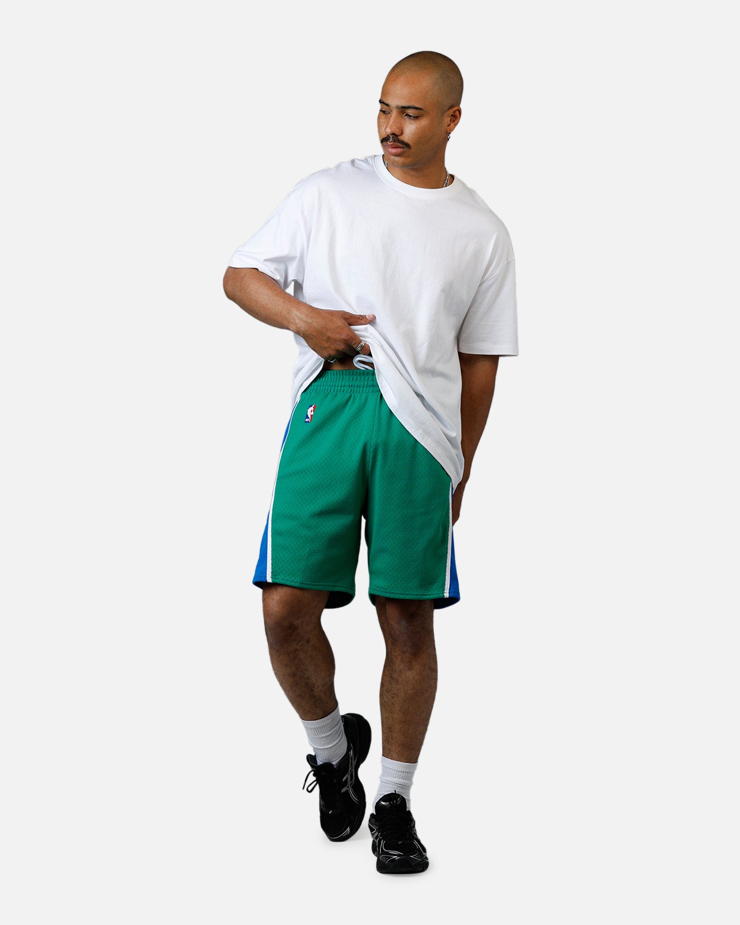 Mitchell & Ness Dallas Mavericks 2004 Swingman Shorts Green/Blue、mySite、zt4zffjzw