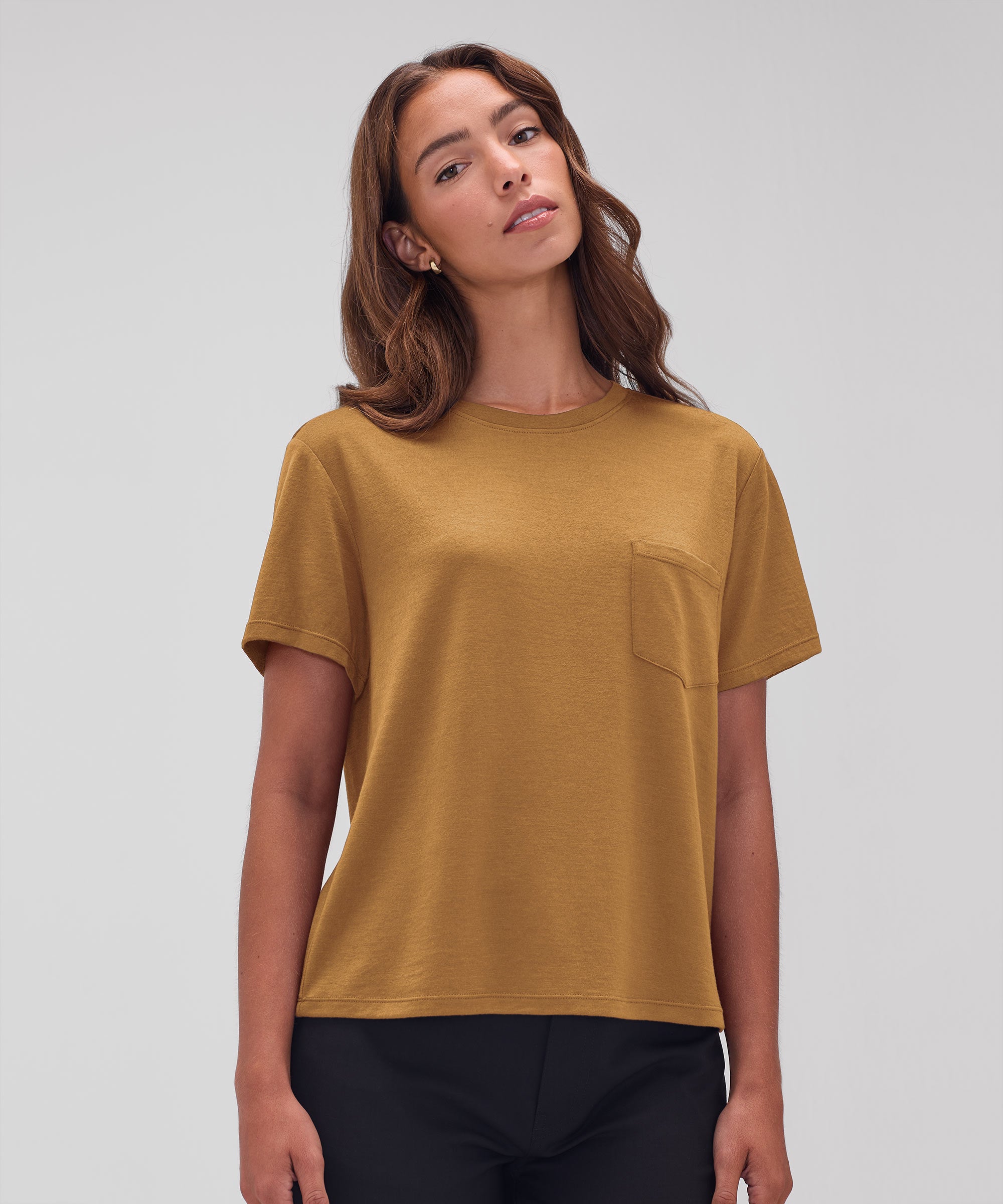Women's Merino Boxy Pocket Tee、mySite、noshort