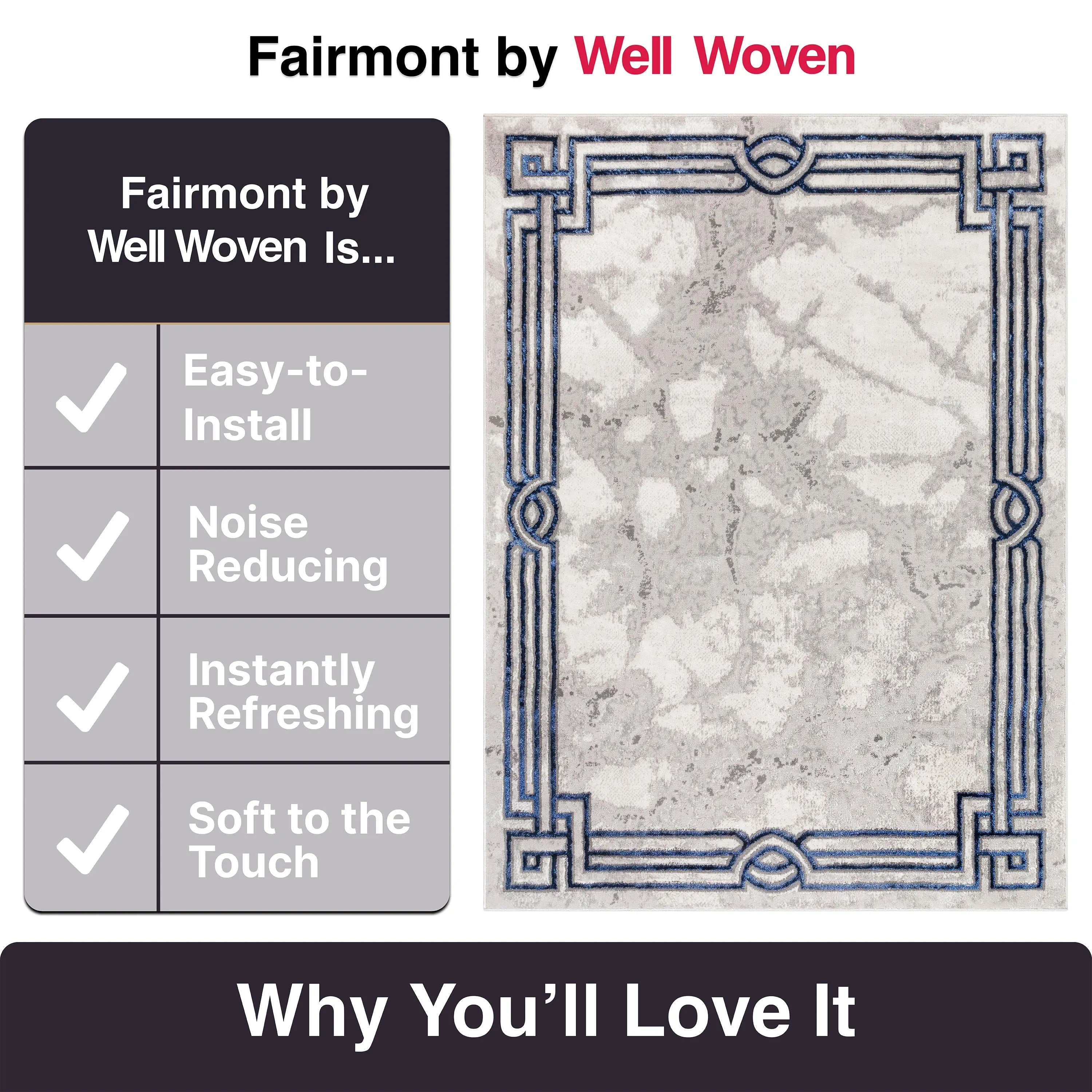 Huntington Retro Marble Border Glam Rug、mySite、gigharbornorthrealestate