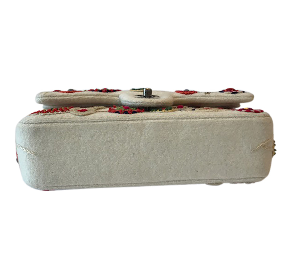 Chanel Runway Embroidered Felt Double Classic Flap Bag、mySite、garminoutage.com