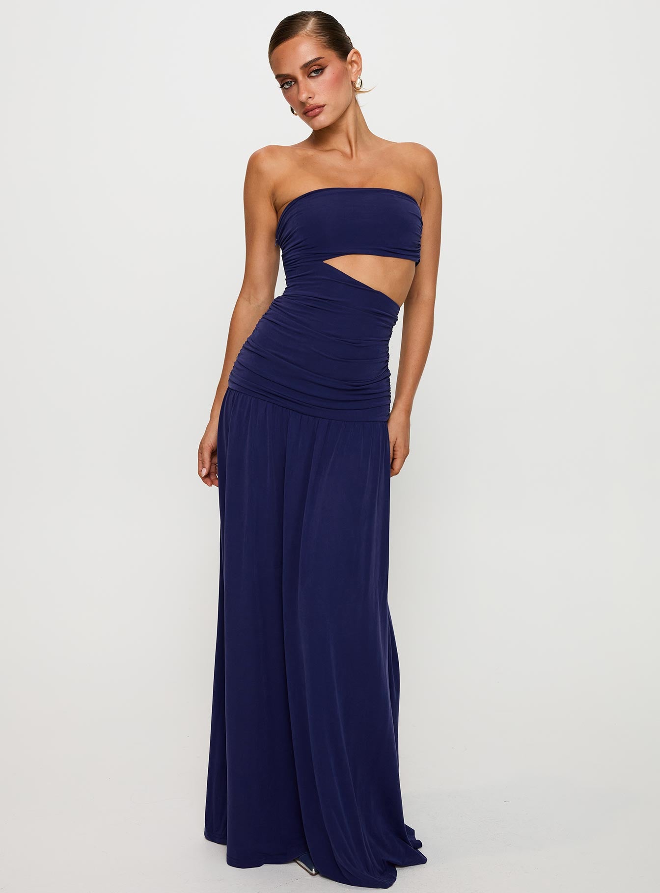 Grandeur Strapless Maxi Dress Navy、mySite、solidvoid