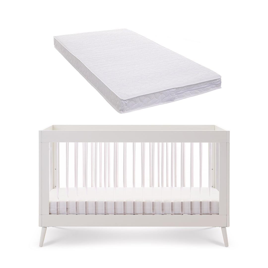  Obaby Maya Cot Bed - Scandi White + Acrylic、mySite、merchandisen