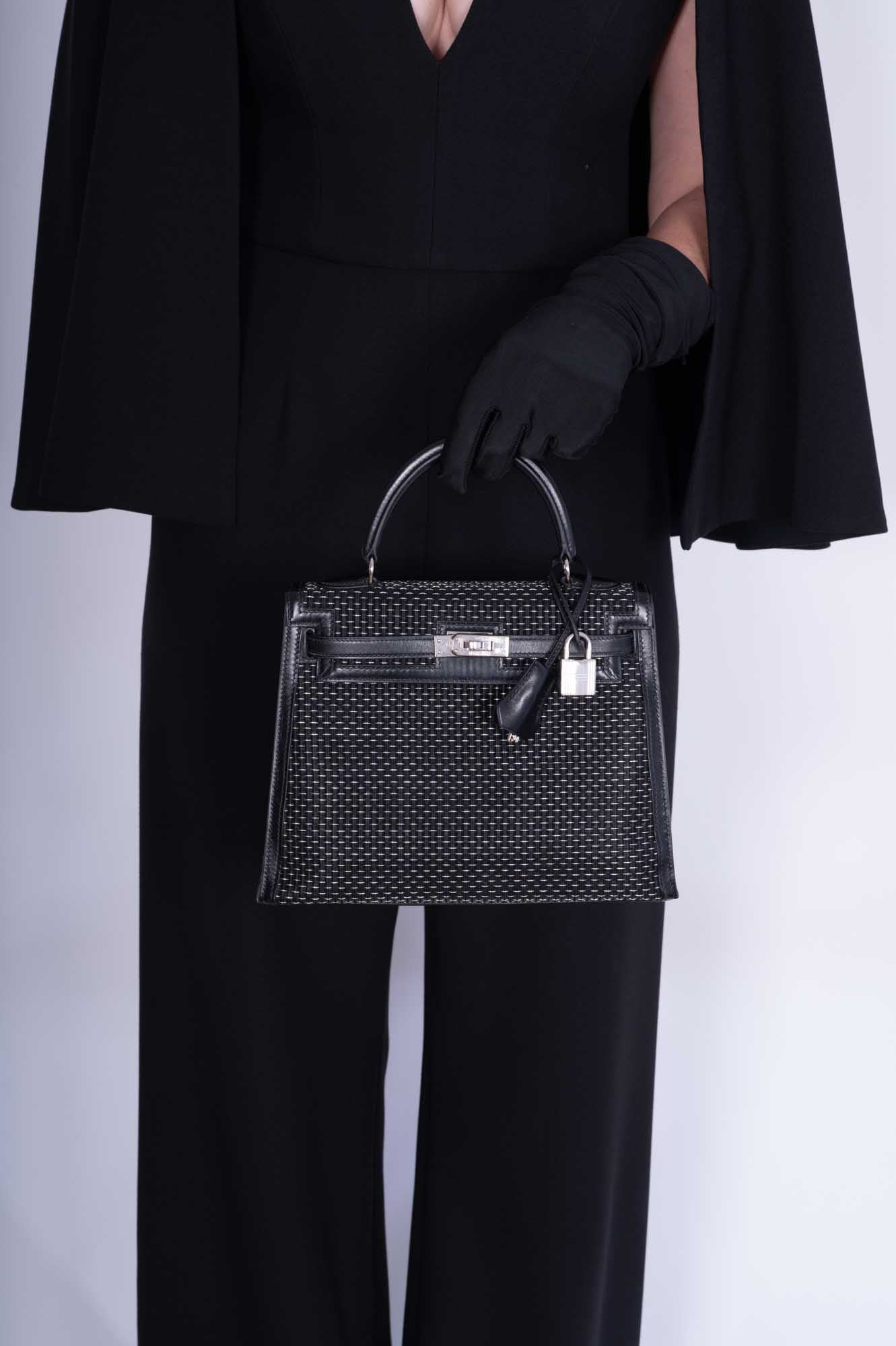 Hermès Kelly 25 Sellier Silver and Noir Crinoline Box Leather Palladium Hardware、mySite、garminoutage.com