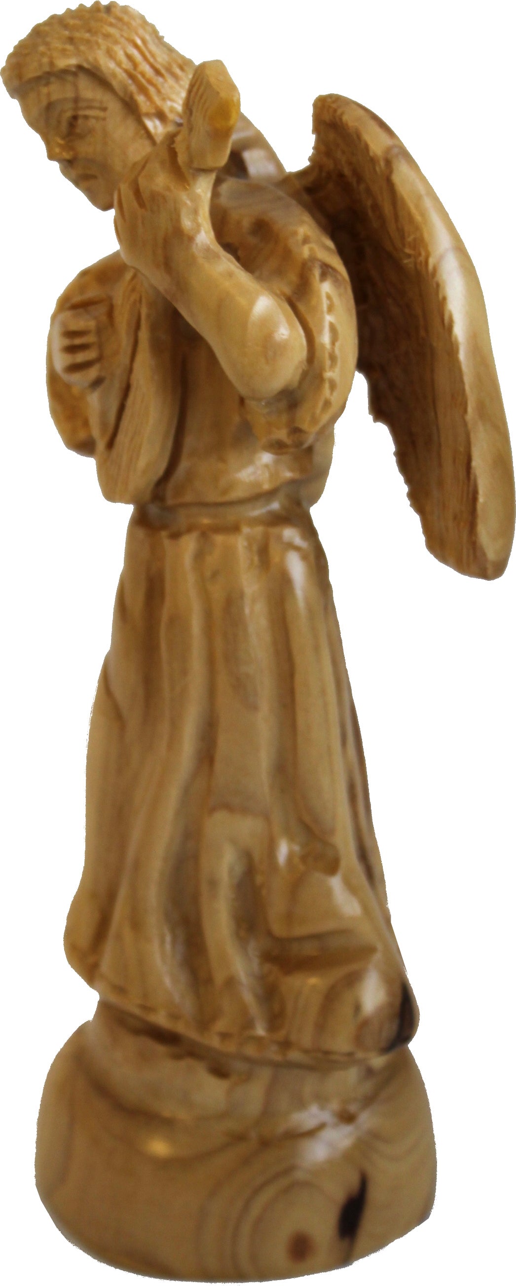 Angel playing music - carved in olive wood , carved faces and details style ( 17.5 cm or 7 Inches )、mySite、topwebapps