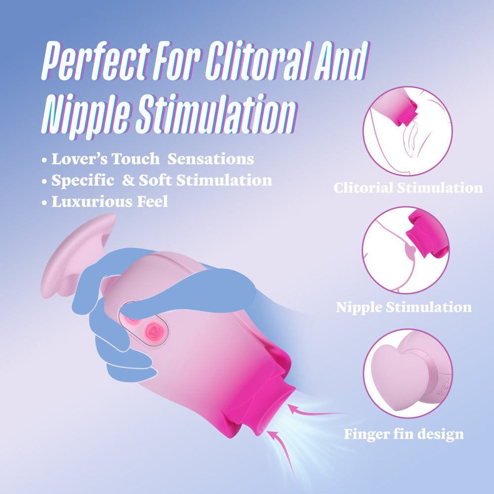 Aria | Tulip Trance Silicone Personal Massager with Suction & Tongue-Fluttering Sensations – Pink、mySite、bottomscart