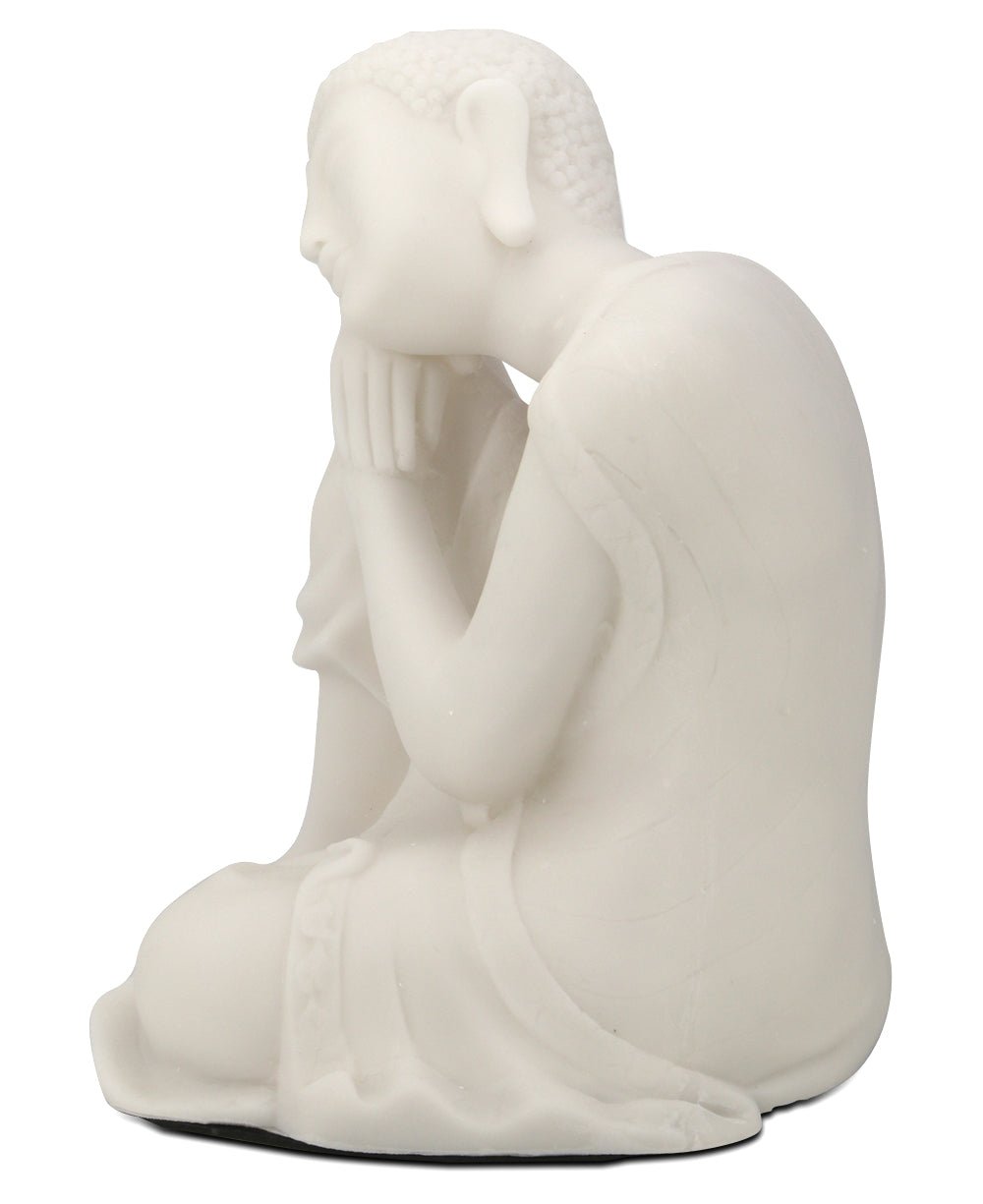 Resting Buddha Statue in Pearl White Finish, Indoor Outdoor、mySite、topwebapps