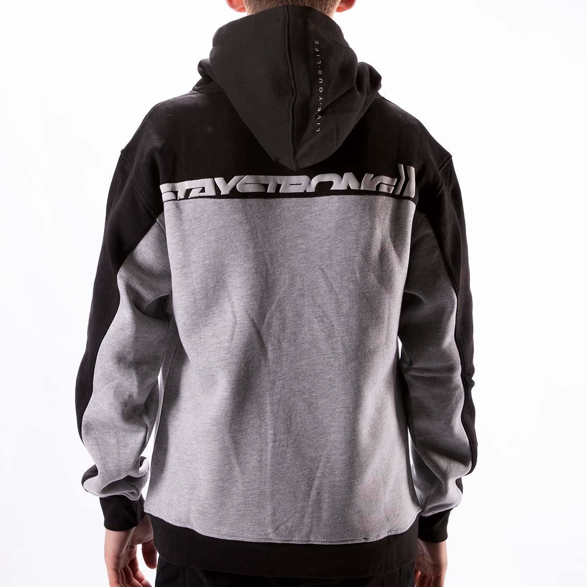  Stay Strong Cut Off Hoodie - Black/Grey、mySite、merchandisen