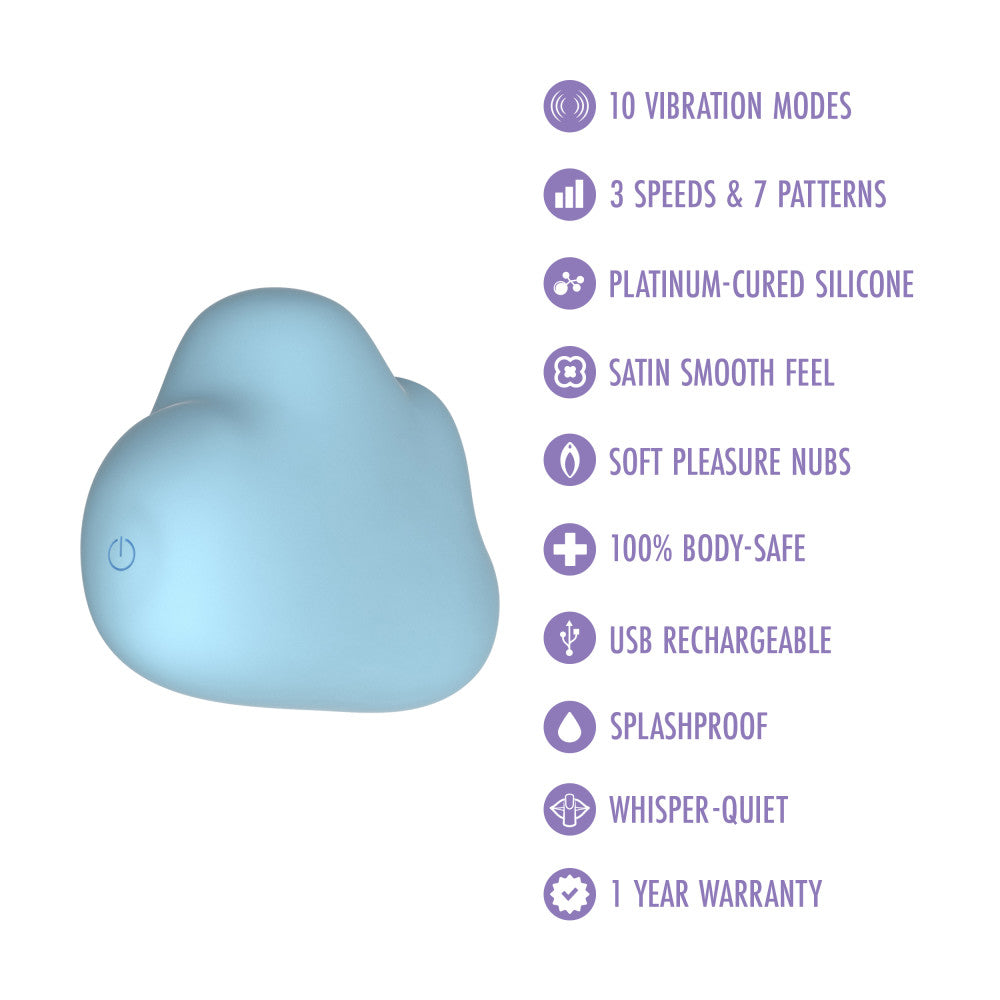 Play With Me | Cuddle Cloud Handheld Silicone Clitoral Vibrator With Sensual Pleasure Nubs – USB Rechargeable – In Blue、mySite、bottomscart