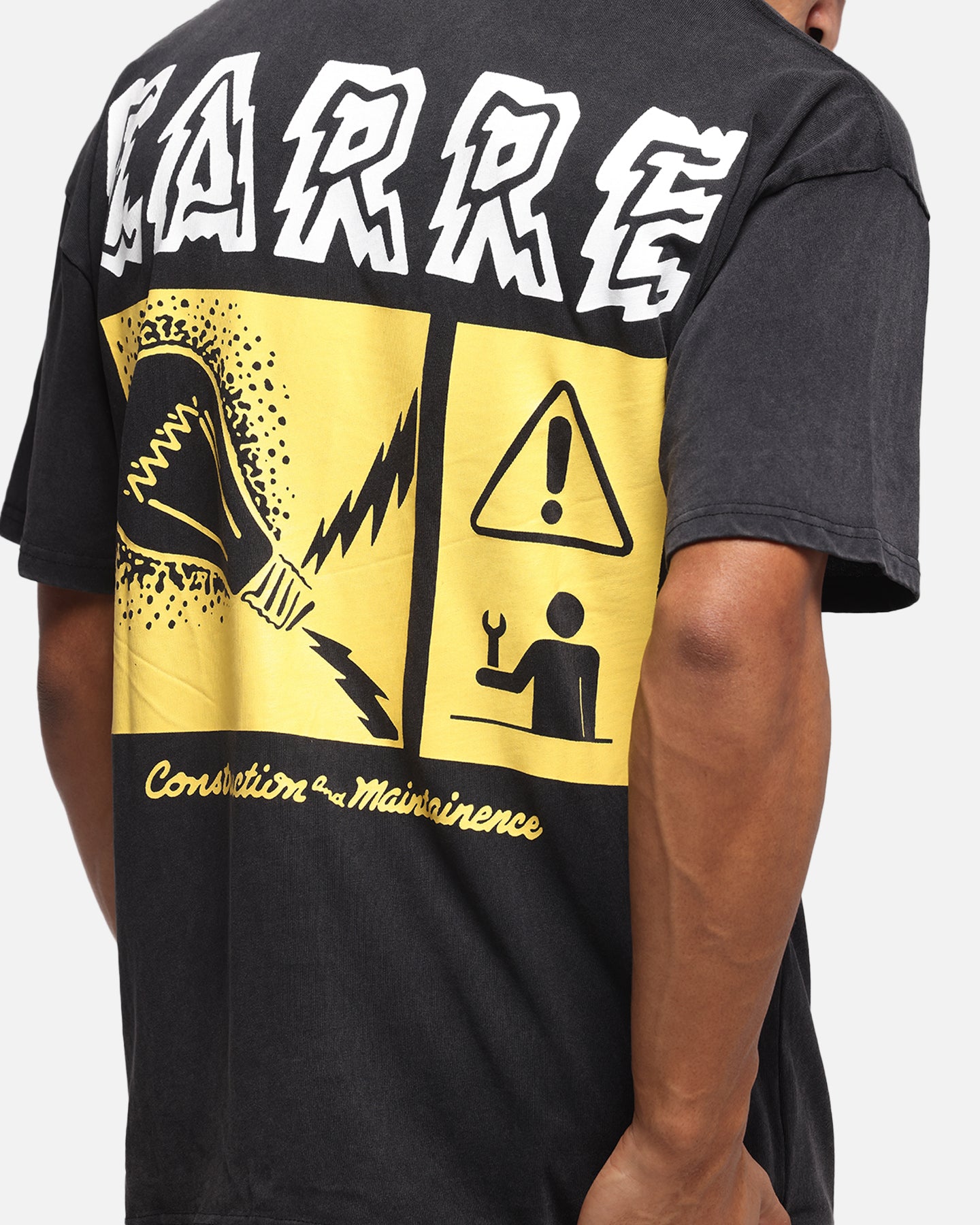 Carre Construction T-Shirt Black Acidwash、mySite、zt4zffjzw