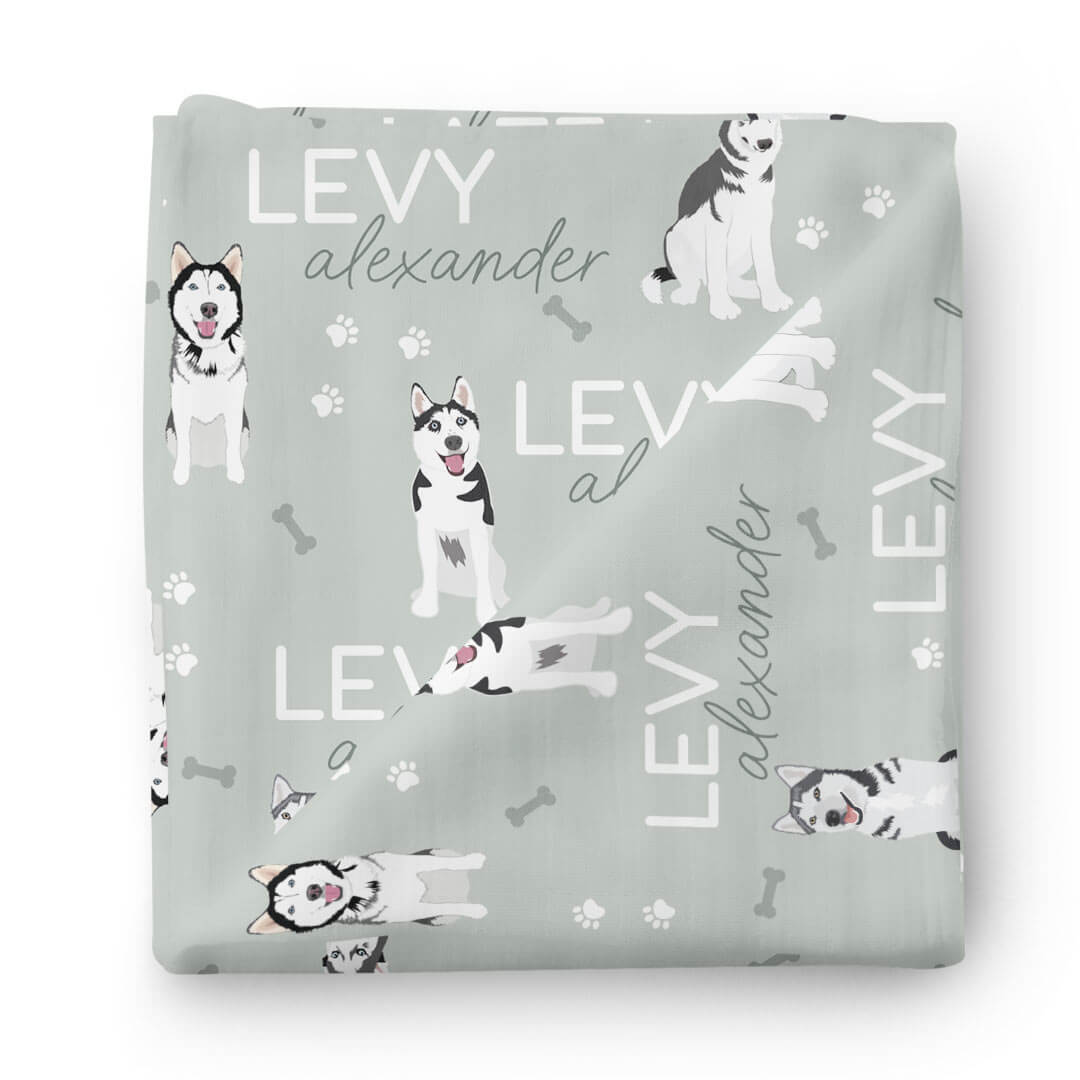  Personalized Baby Name Swaddle Blanket | Husky、mySite、layawaytickets
