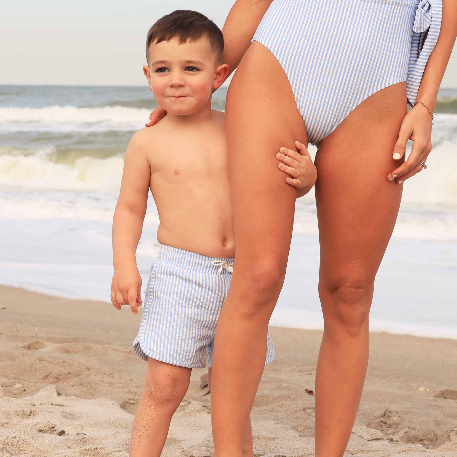  Boy's Swim Trunks | Seersucker Blue、mySite、layawaytickets