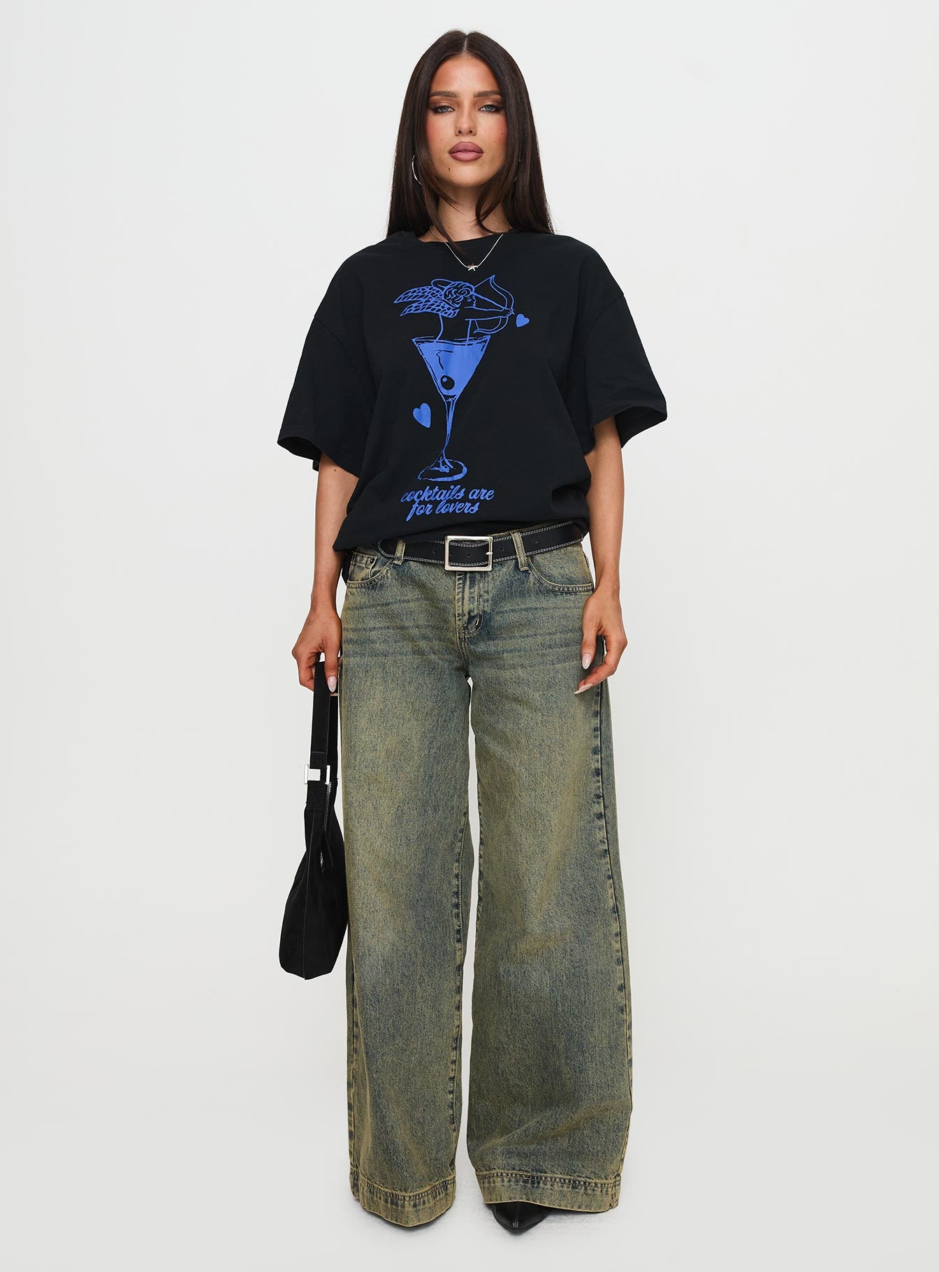 Cocktail Hour Oversized Tee Black、mySite、solidvoid
