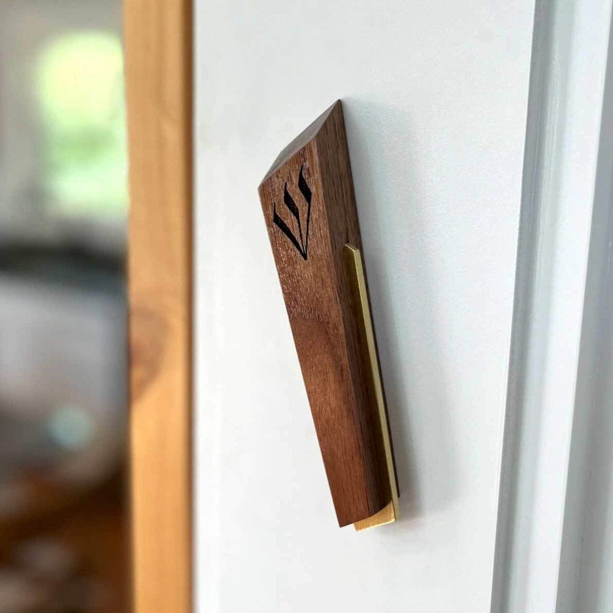 L'dor V'dor Walnut and Brass Mezuzah by Windthrow、mySite、topwebapps