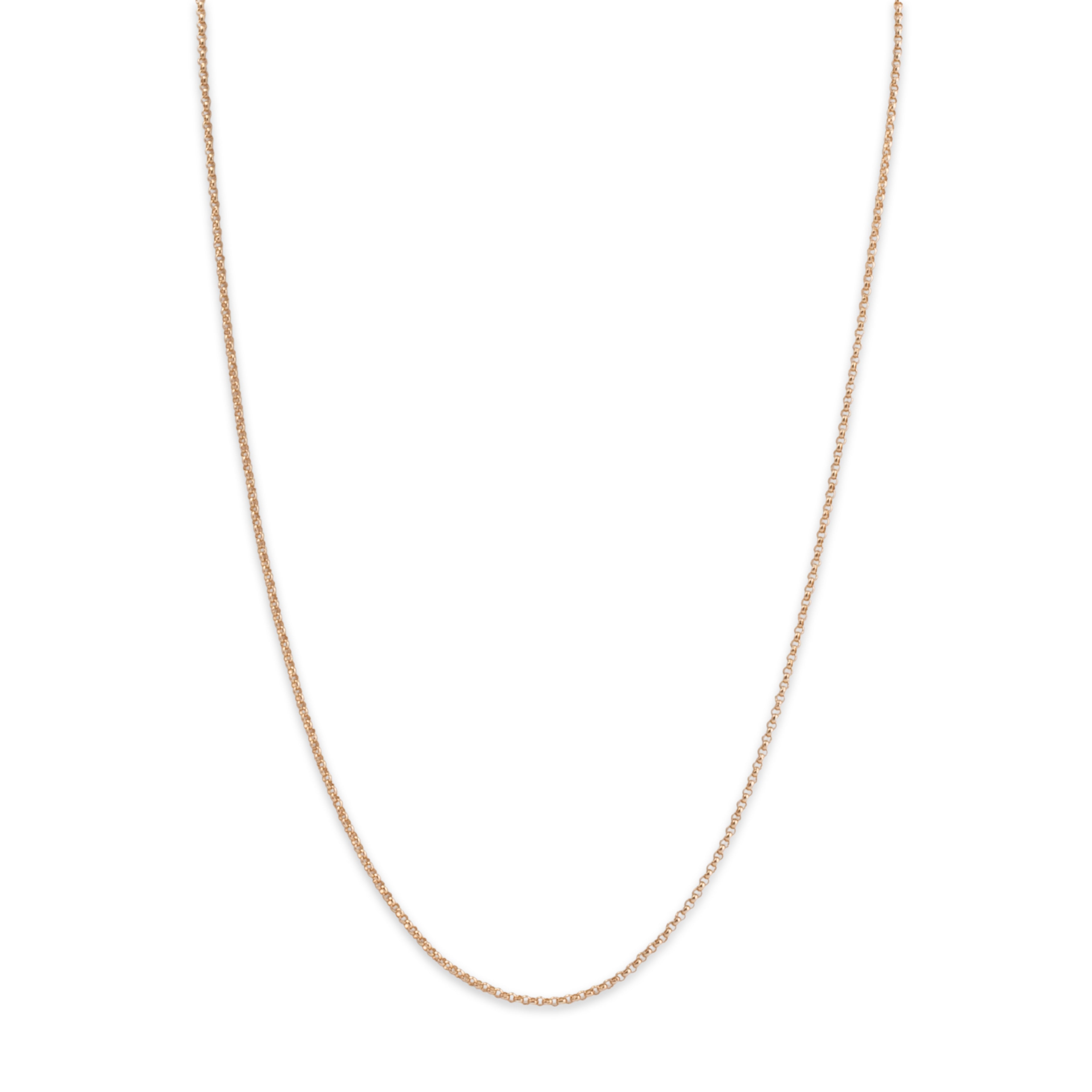 Estate 14K Yellow Gold 1.5MM Rolo Link Chain Necklace 18、mySite、hinf8tx79