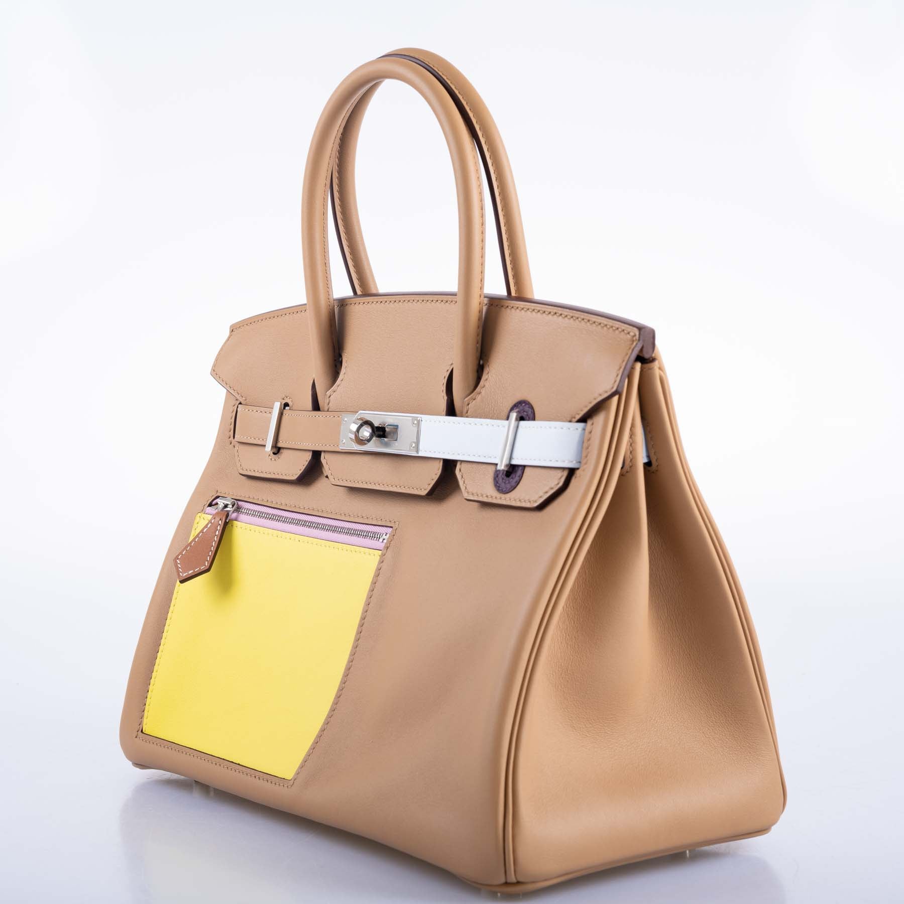 Hermès Birkin 30 Colormatic Chai, Lime, Blue Brume, Cassis Swift Leather Palladium Hardware、mySite、garminoutage.com