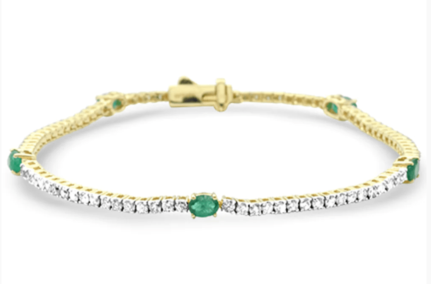 Genuine Diamond and Gemstone Tennis Bracelet-Sapphire, Emerald, Ruby、mySite、g9winljtr